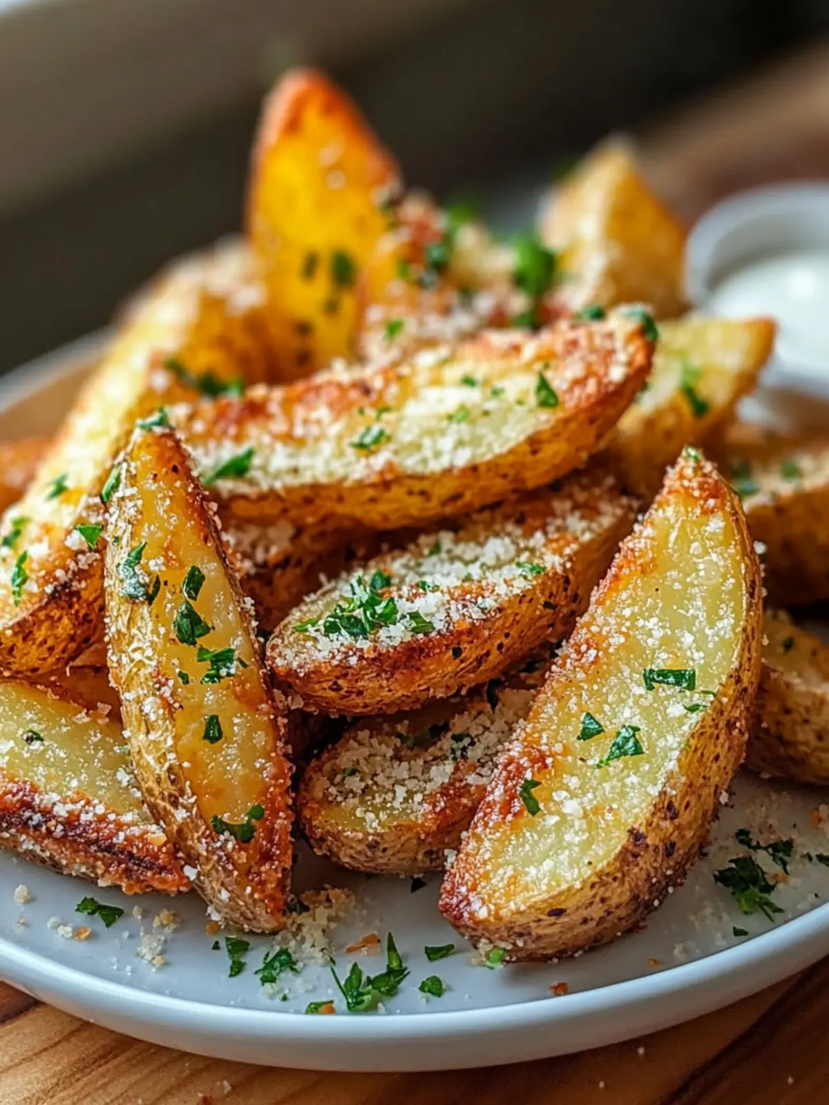 Knusprige Knoblauch Parmesan Kartoffelspalten für Jeden Tag 3 Crispy Garlic Parmesan Potato Wedges