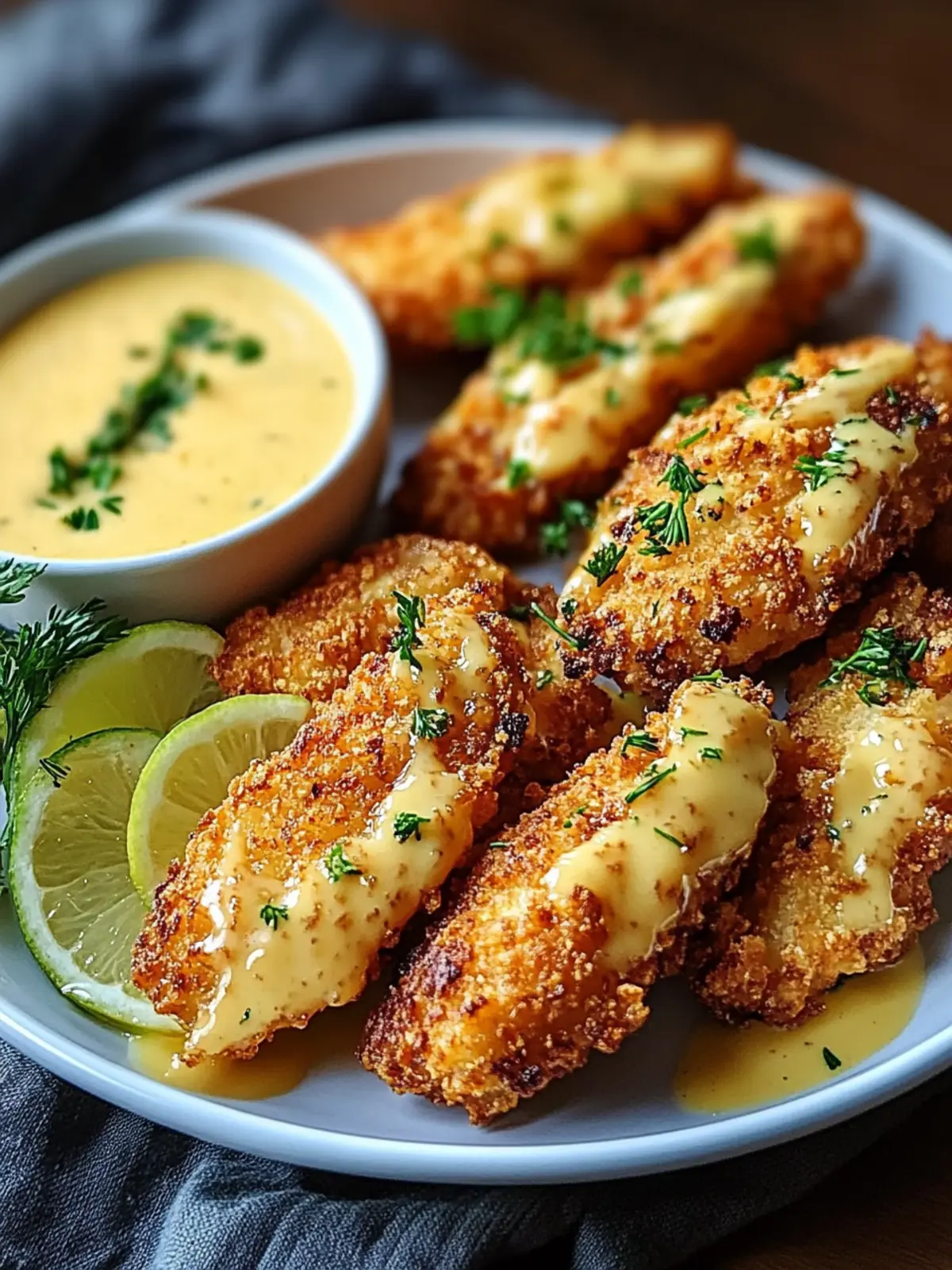 Super krosse Air Fryer Hähnchenstreifen mit Honig-Senf-Sauce 5 Super krosse Air Fryer Hähnchenstreifen & Honig-Senf-Sauce