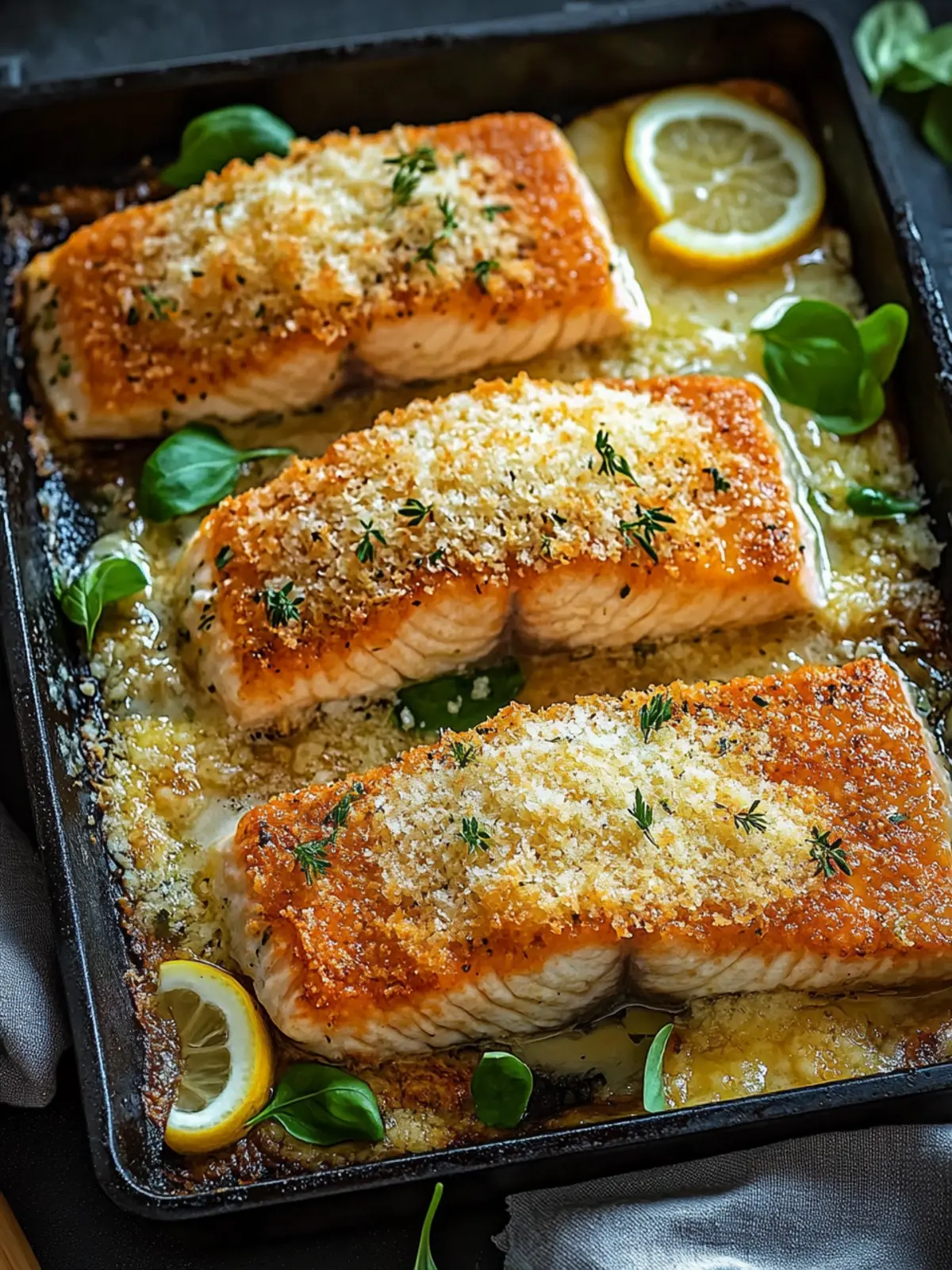 Krosse im Ofen gebackene Parmesan-Krustenlachsfilets in 25 Min 5 Krosse im Ofen gebackene Parmesan-Krustenlachsfilets