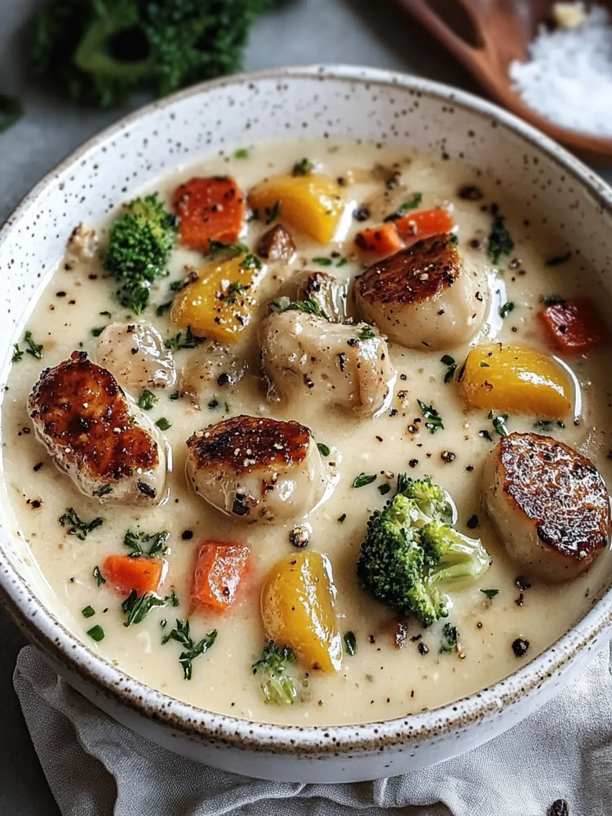 Herzhafte Slow Cooker cremige Knoblauch-Hähnchen mit Gemüse 4 Herzhafte Slow Cooker cremige Knoblauch-Hähnchen