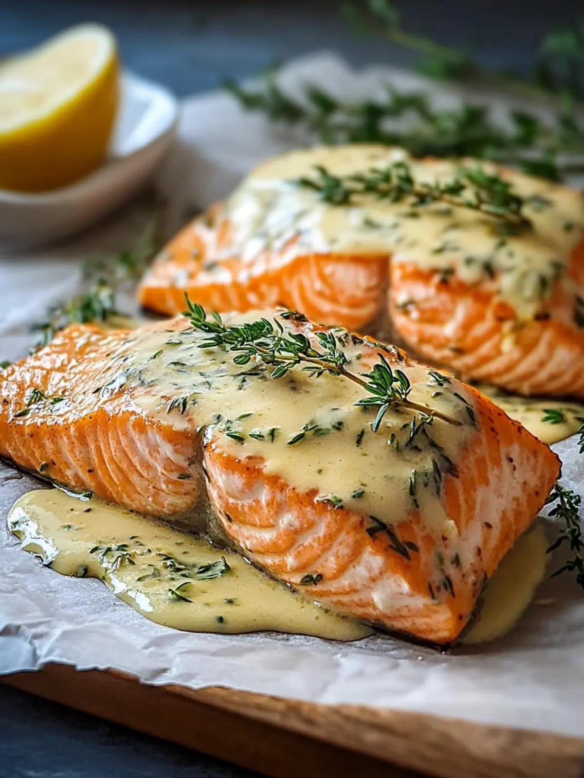 Creamy salmon fillet from the oven