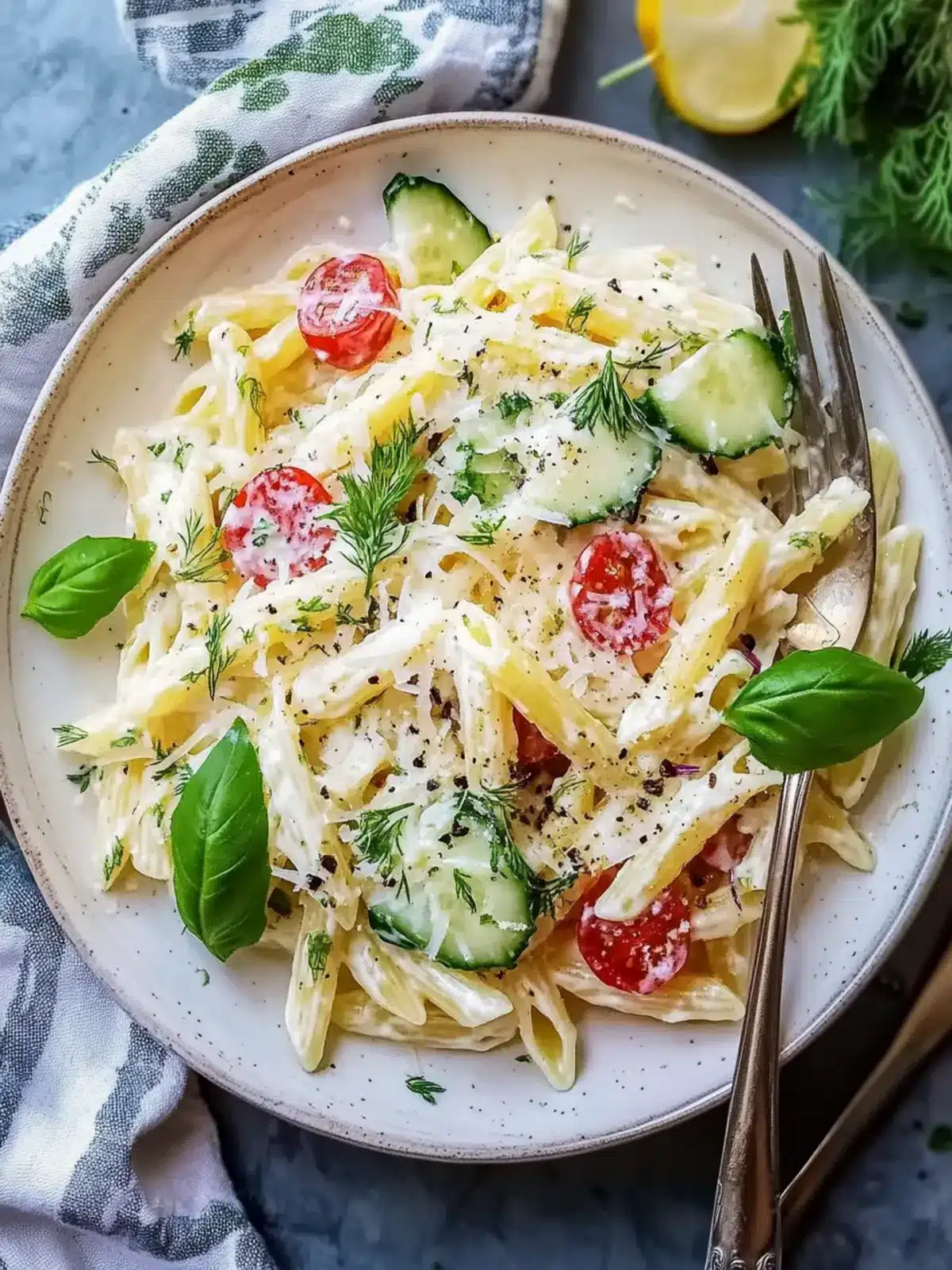 Gesunder Gurken-Pasta-Salat