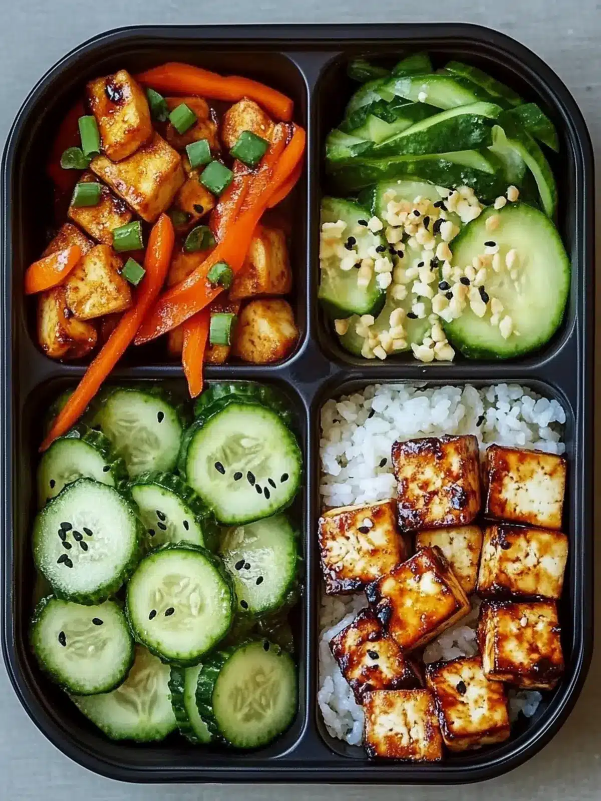 Vegane Tofu Teriyaki Bento Box für genussvolle Mittagsmomente 5 Vegane Tofu-Teriyaki-Bento-Box