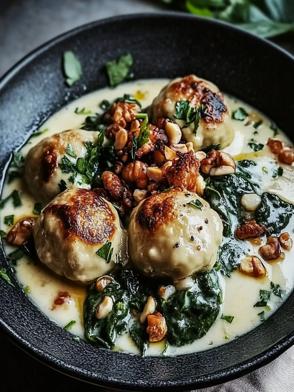 Spinatknödel mit Pilzragout: Herzhaftes Wohlfühlessen für dich 4 Spinatknödel mit Pilzragout