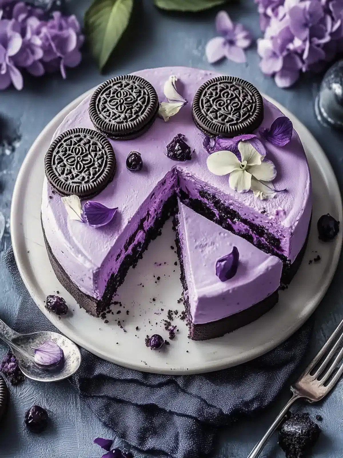 Violetter Oreo Käsekuchen – Der festliche Traum für Genießer 5 Violetter Oreo Käsekuchen