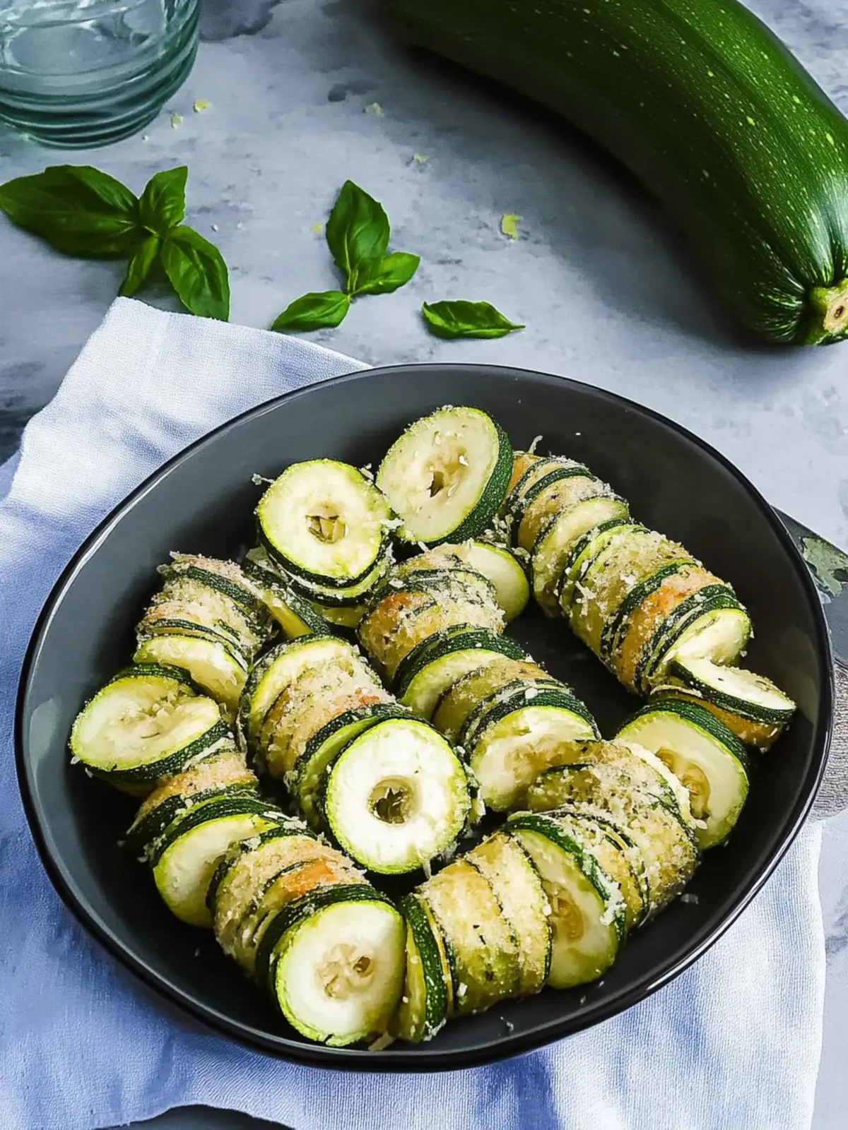 Köstliche Zucchiniröllchen mit Schinken und Käse genießen 2 Zucchiniröllchen