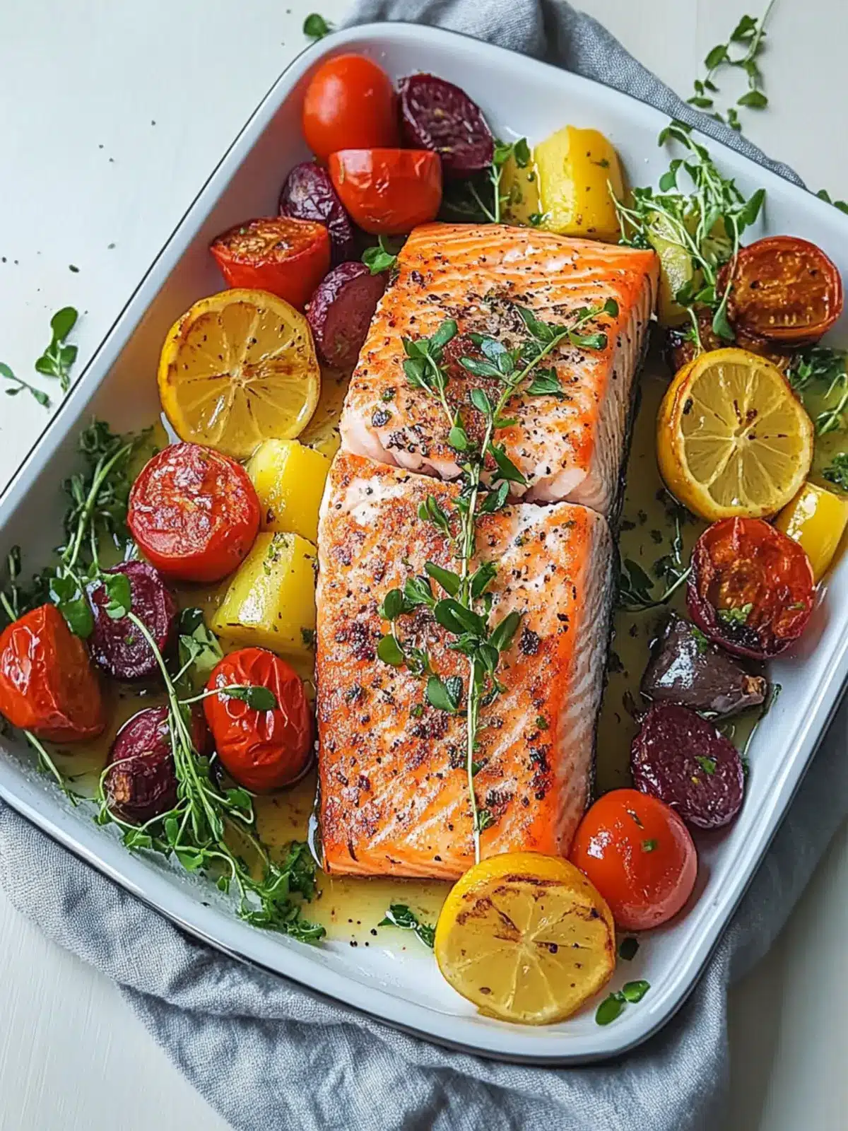 Lachs aus dem Ofen mit Gemüse: Gesund und schnell zubereitet 2 Lachs aus dem Ofen mit Gemüse
