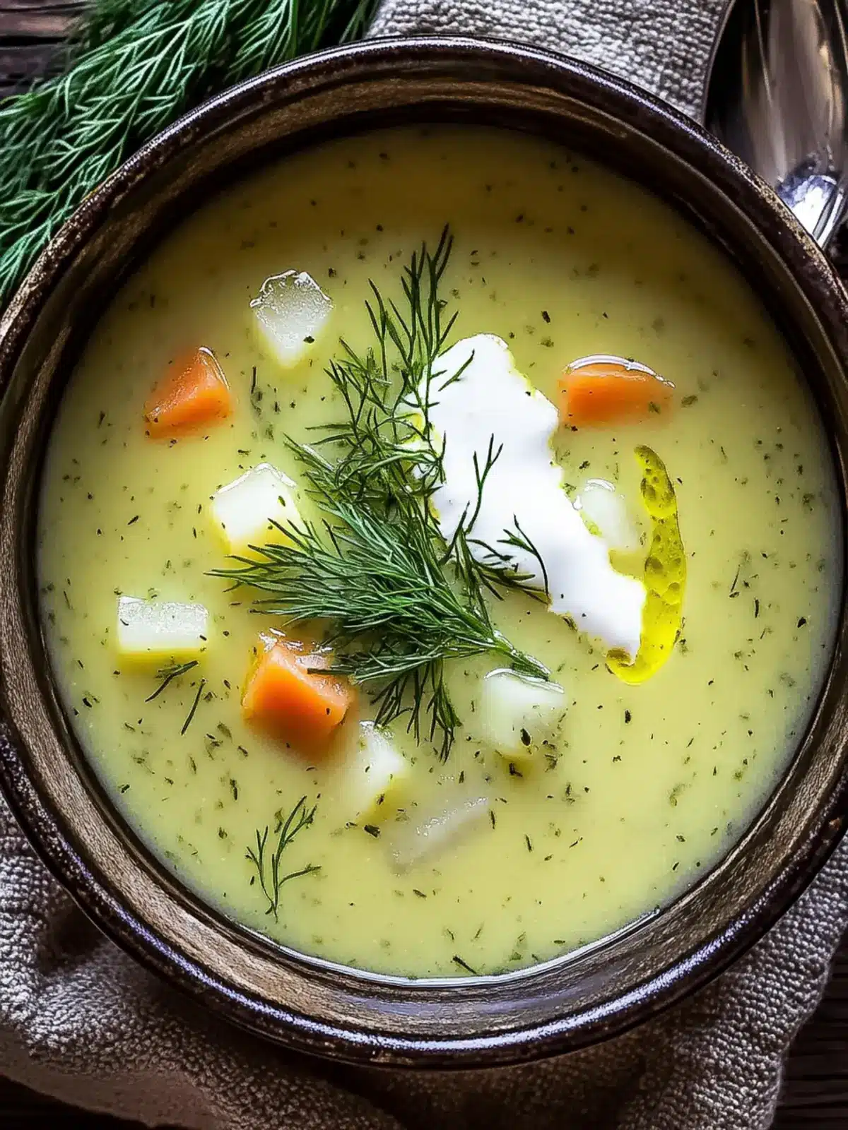 Cremige polnische Dill-Suppe für gemütliche Abende zuhause 2 Cremige polnische Dill-Suppe
