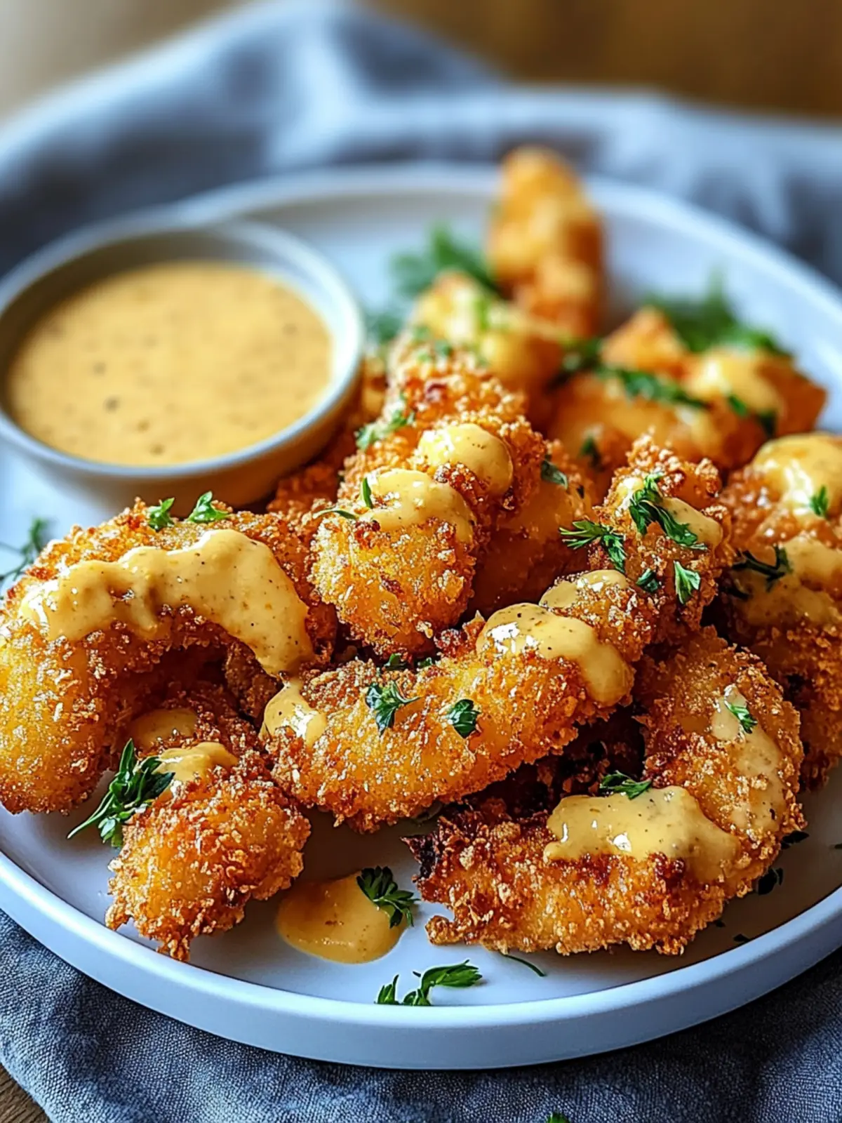 Super krosse Air Fryer Hähnchenstreifen mit Honig-Senf-Sauce 2 Super krosse Air Fryer Hähnchenstreifen & Honig-Senf-Sauce