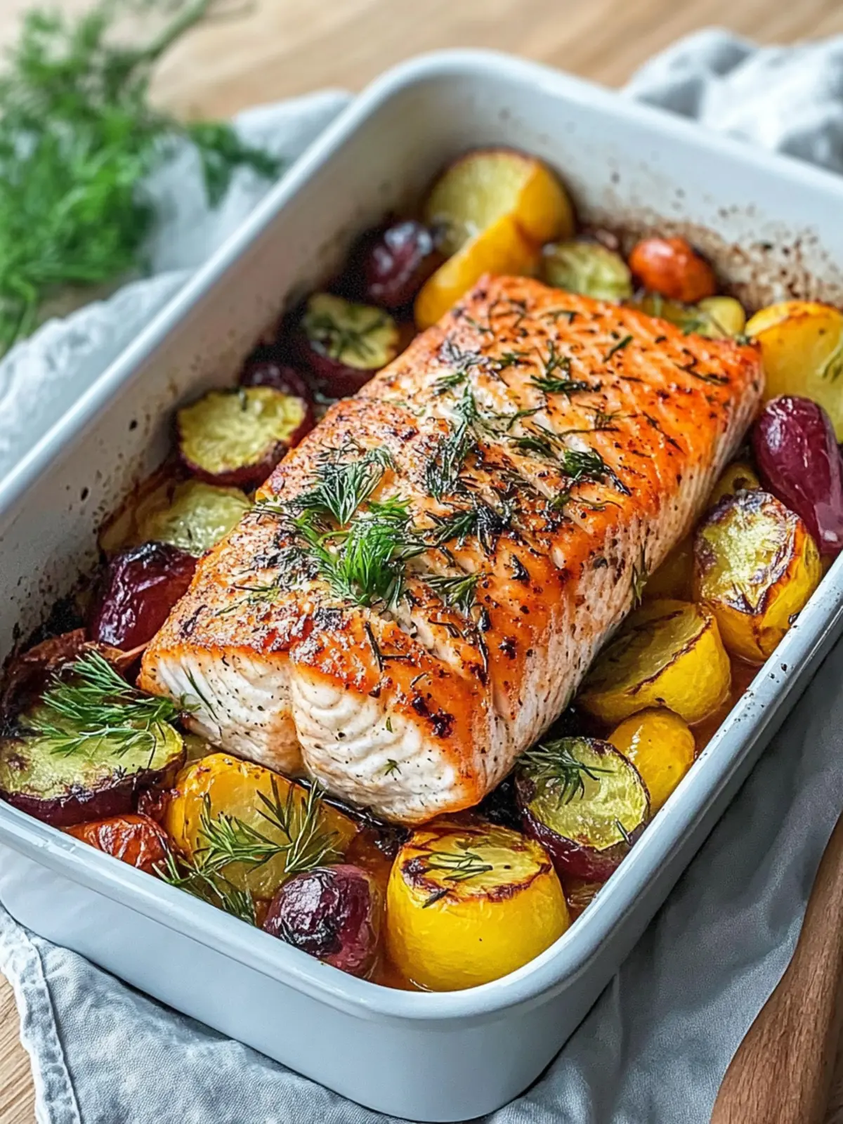 Lachs aus dem Ofen mit Gemüse: Gesund und schnell zubereitet 4 Lachs aus dem Ofen mit Gemüse