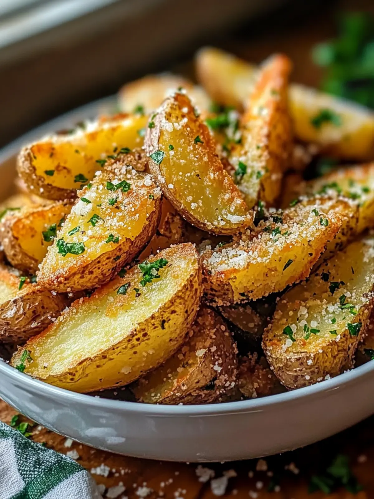 Knusprige Knoblauch Parmesan Kartoffelspalten für Jeden Tag 4 Crispy Garlic Parmesan Potato Wedges