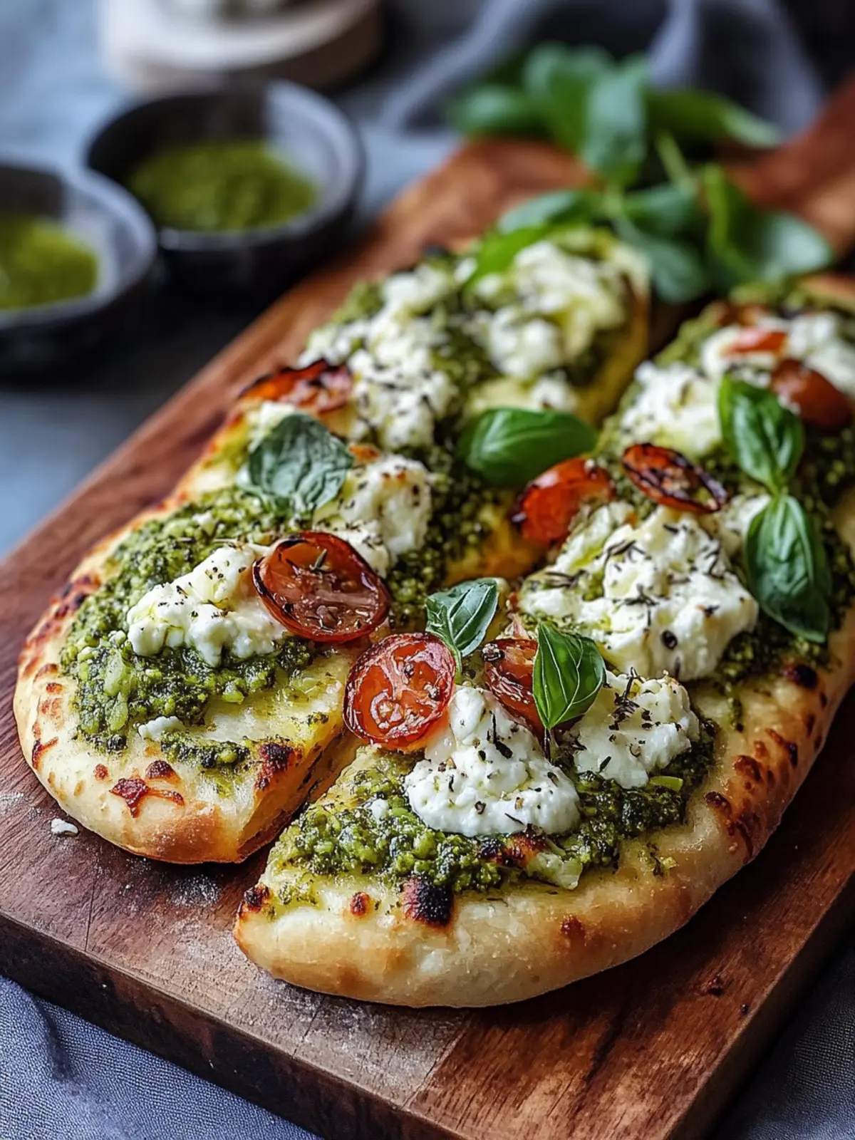 Pesto-Hühnchen-Fladenbrot mit Mozzarella in nur 25 Minuten 3 Pesto-Hühnchen-Fladenbrot mit Mozzarella