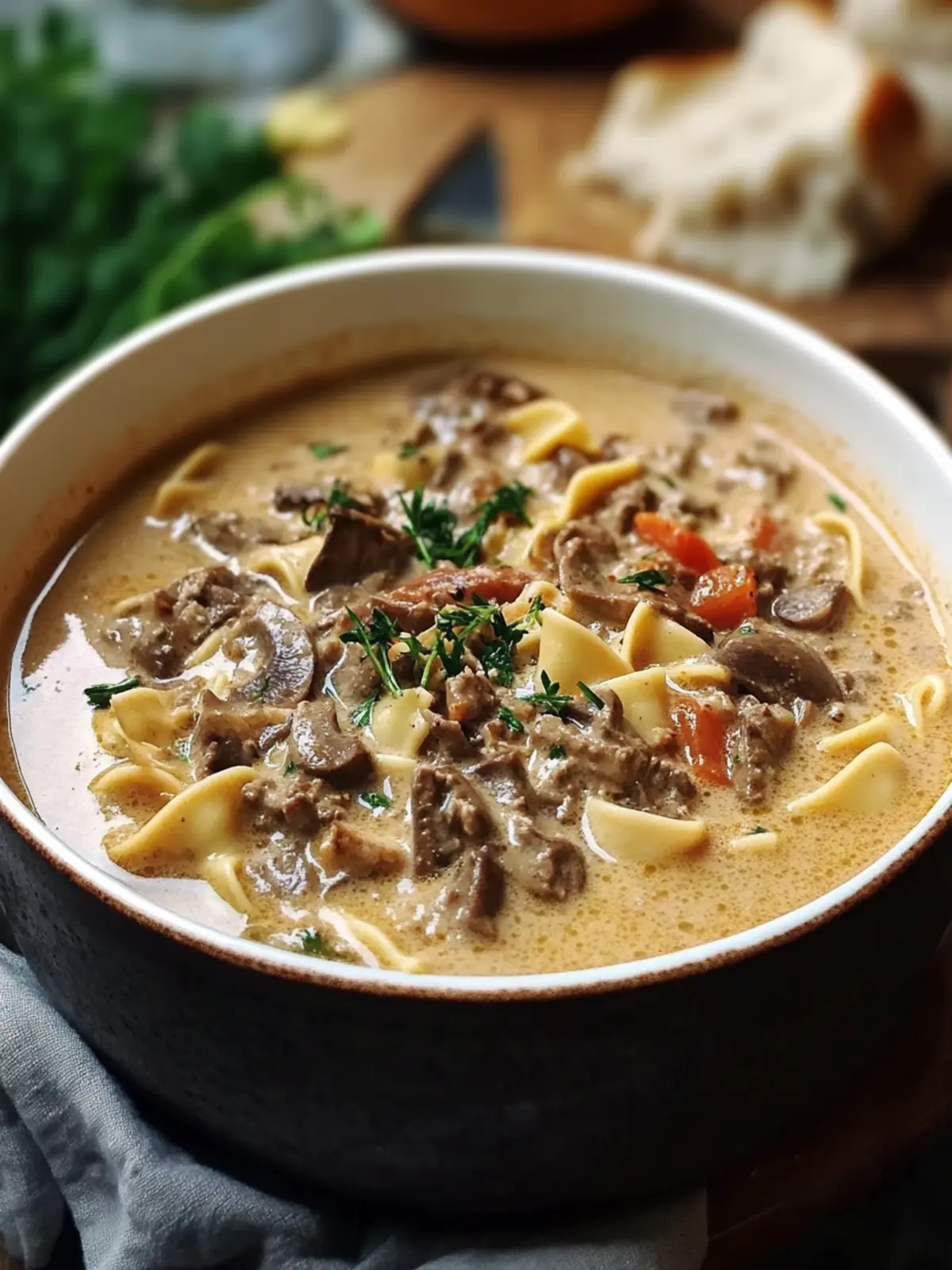 Herzhafte Stroganoff Hack Suppe für kalte Tage genießen 5 Stroganoff Hack Suppe