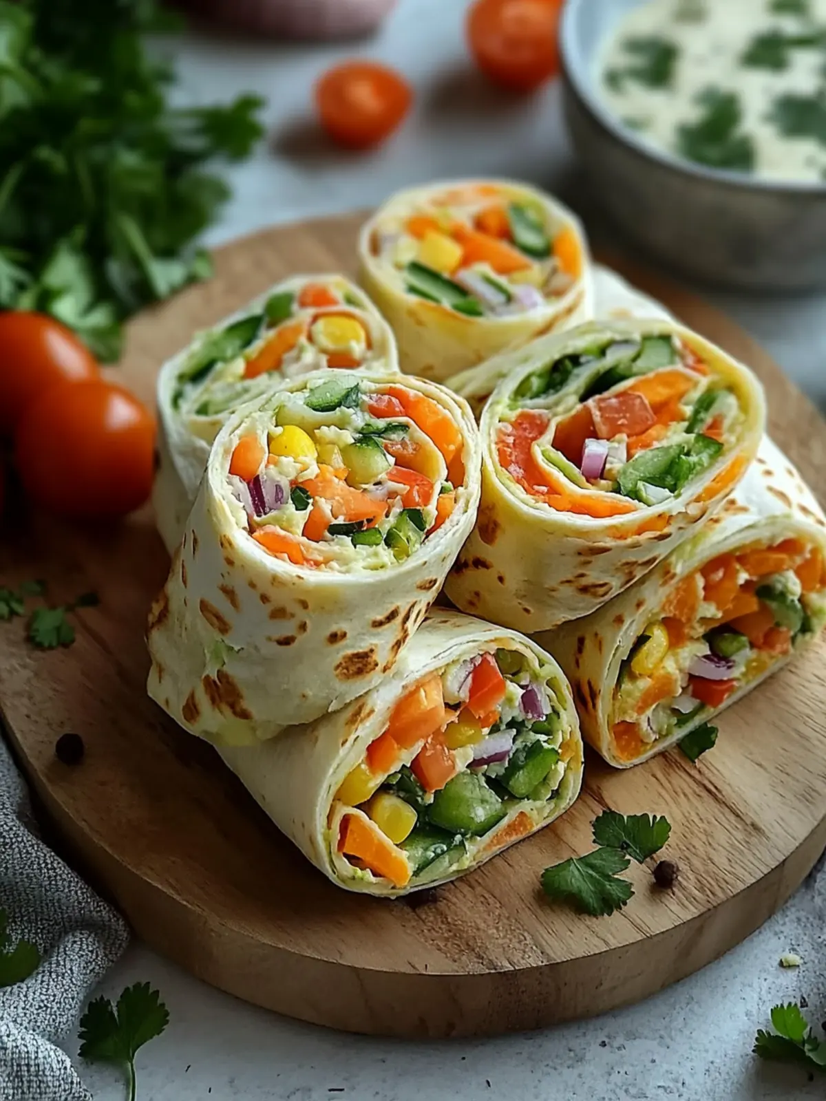 Gemüse Tortilla Roll-Ups