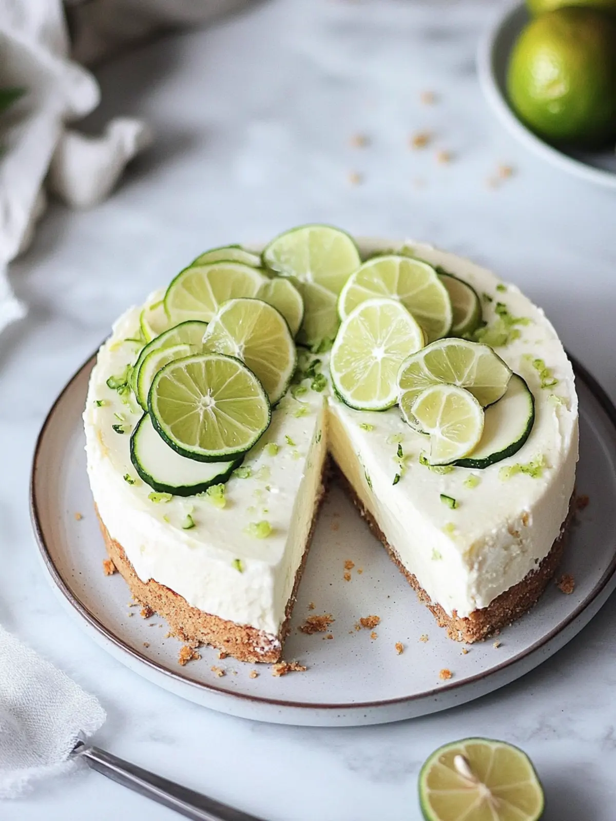 Limetten- und Ingwer-Käsekuchen: Einfaches No-Bake Vergnügen 4 Limetten- und Ingwer-Käsekuchen