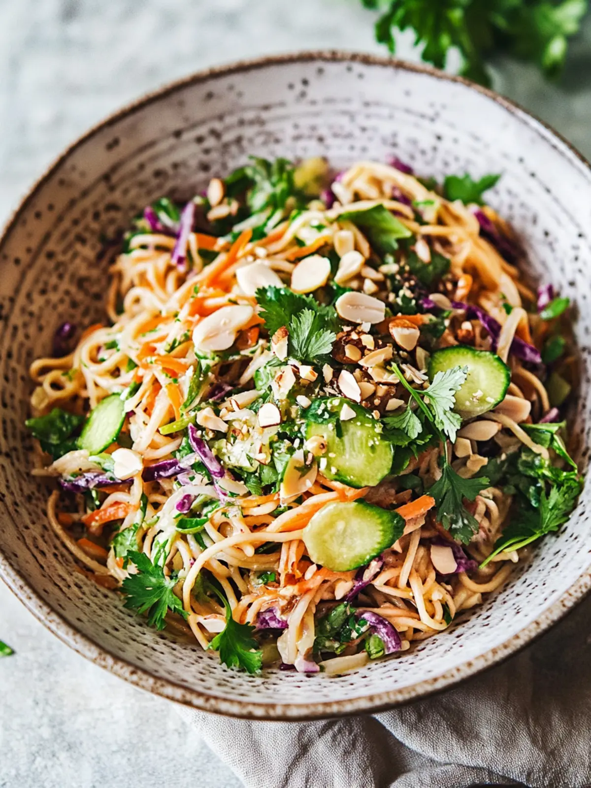 Asiatische Nudelsalat mit Erdnussdressing (VIDEO)