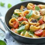 Geröstete rote Paprika und Parmesan Tortellini Salat für den Sommer 44 Geröstete rote Paprika und Parmesan Tortellini Salat