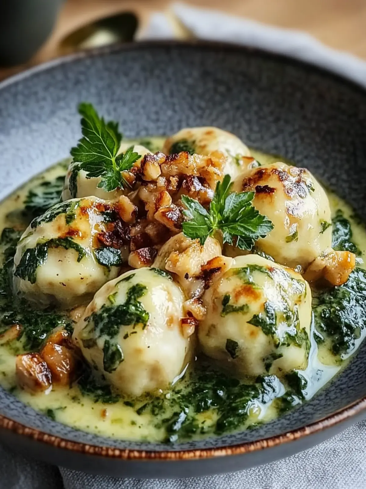 Spinatknödel mit Pilzragout: Herzhaftes Wohlfühlessen für dich 3 Spinatknödel mit Pilzragout