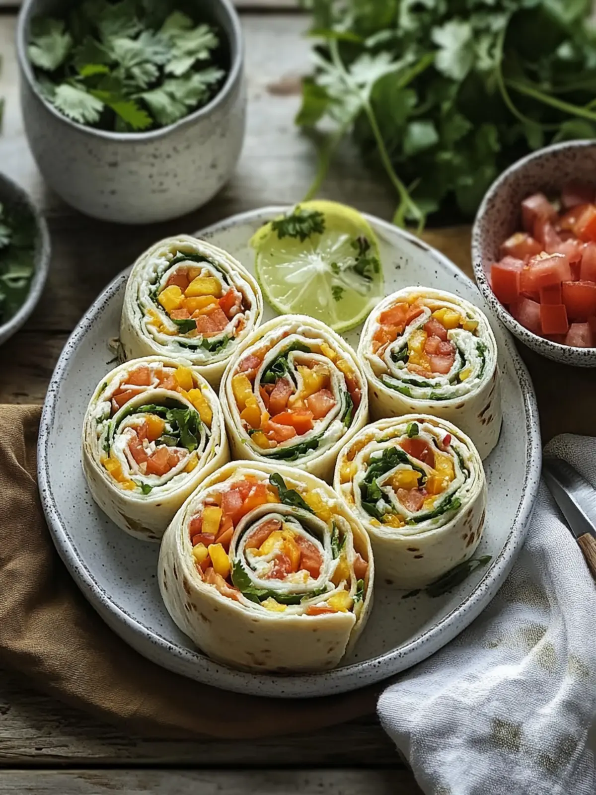 Gemüse Tortilla Roll-Ups: Bunte Snacks für jeden Anlass 4 Gemüse Tortilla Roll-Ups