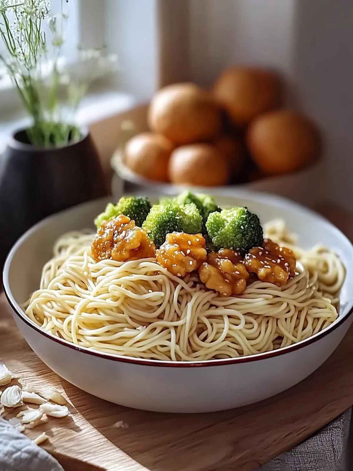 Klebrige Knoblauch-Hühnchen-Nudeln für schnelle Genussabende 2 Klebrige Knoblauch-Hühnchen-Nudeln