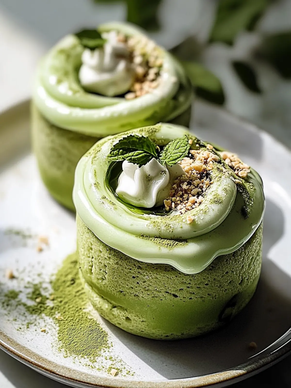Verführerische Matcha Zimtschnecken für dein Frühstücksvergnügen 2 Matcha Zimtschnecken