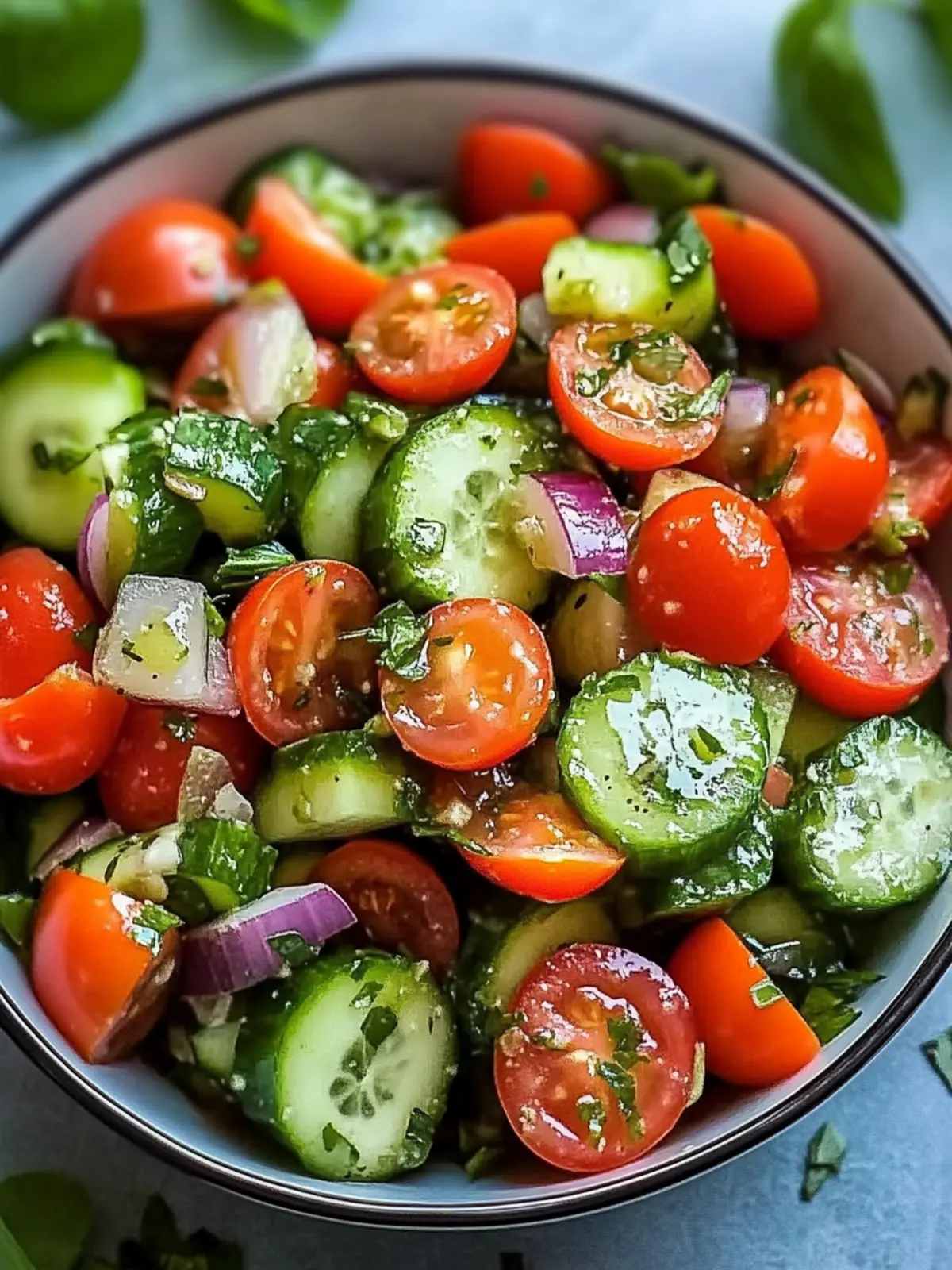 Frischer Tomaten Gurkensalat: Schnell und super gesund! 2 Tomaten Gurkensalat