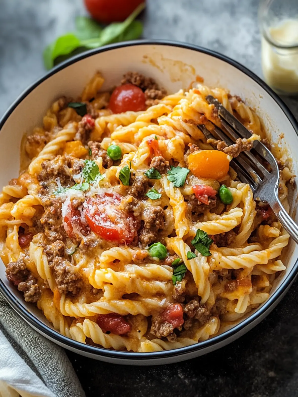 Cremige Cheeseburger-Pasta für schnellen Genuss Zuhause 3 Cremige Cheeseburger-Pasta