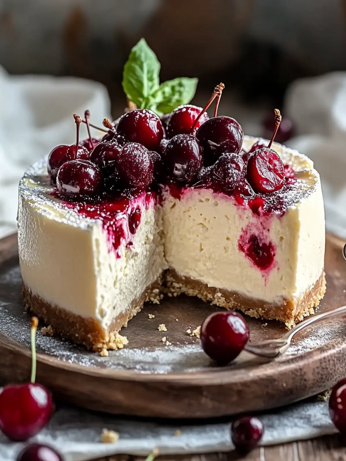 Cremiger Käsekuchen mit Kirschen: Ein Genuss für die Seele 3 Creamy cheesecake with cherries
