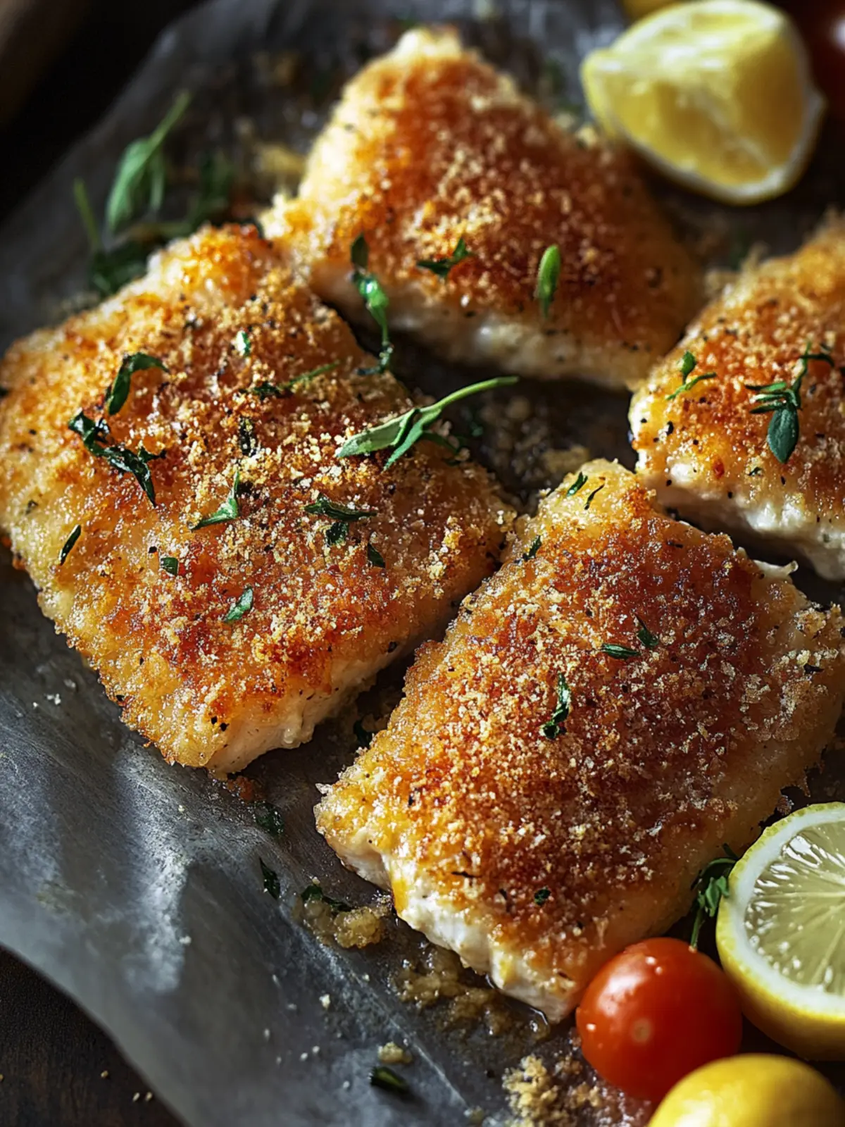 Krosse im Ofen gebackene Parmesan-Krustenlachsfilets für jeden Tag 4 Krosse im Ofen gebackene Parmesan-Krustenlachsfilets