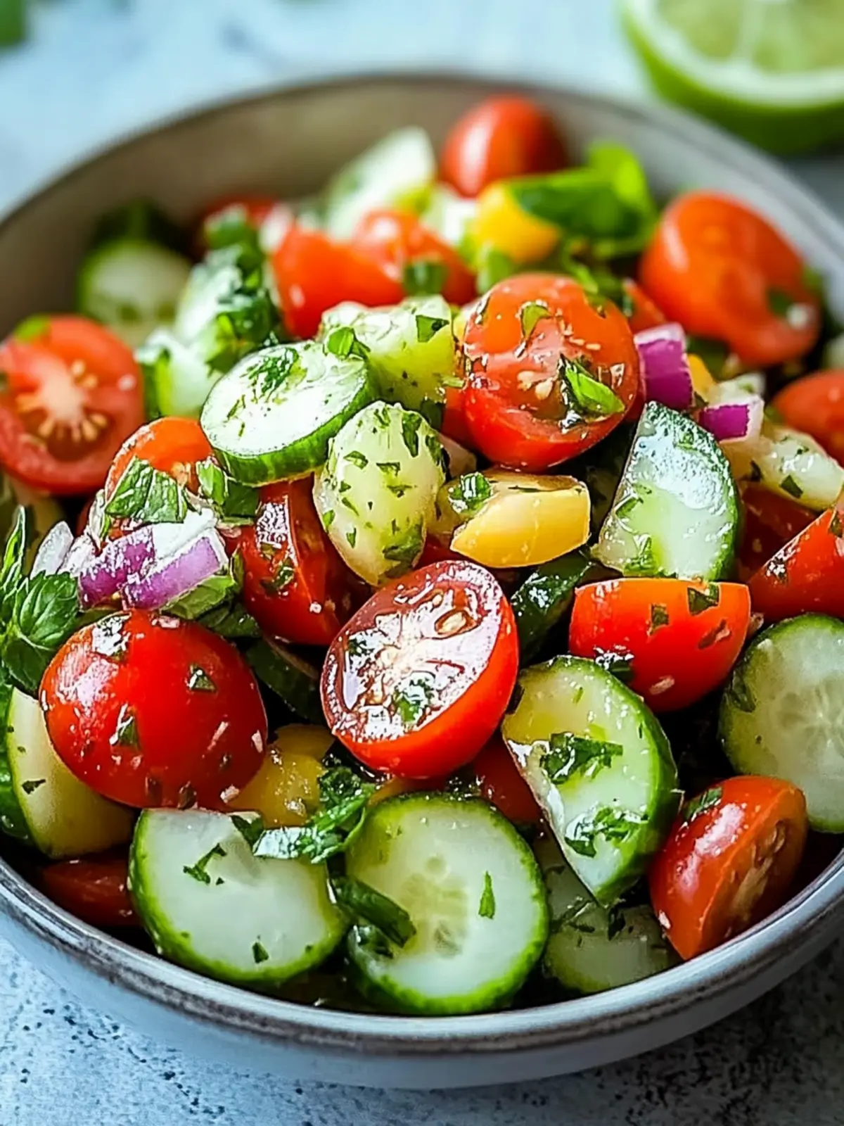 Frischer Tomaten Gurkensalat: Schnell und super gesund! 3 Tomaten Gurkensalat