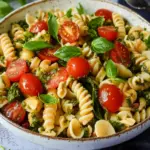 Erfrischender Mediterraner Nudelsalat mit Pesto für den Sommer 45 Mediterraner Nudelsalat mit Pesto
