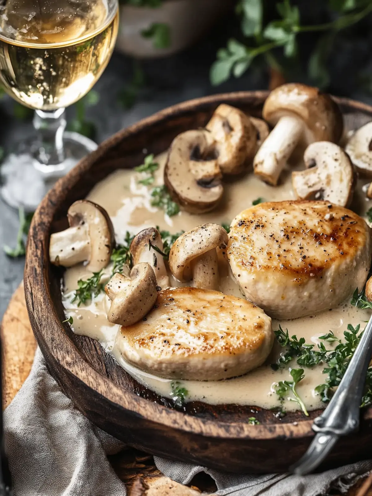 Cremige Pilz-Hühnchen
