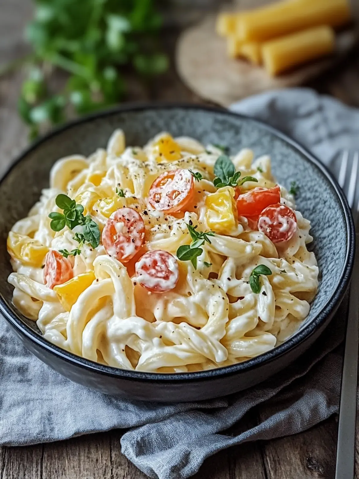Bunter Nudelsalat mit Mayonnaise: Der perfekte Sommergenuss 5 Bunter Nudelsalat mit Mayonnaise