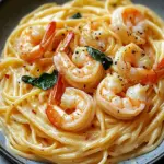 Cremige Spaghetti mit Garnelen in Frischkäsesoße für Genuss 42 Spaghetti mit Garnelen in Frischkäsesoße