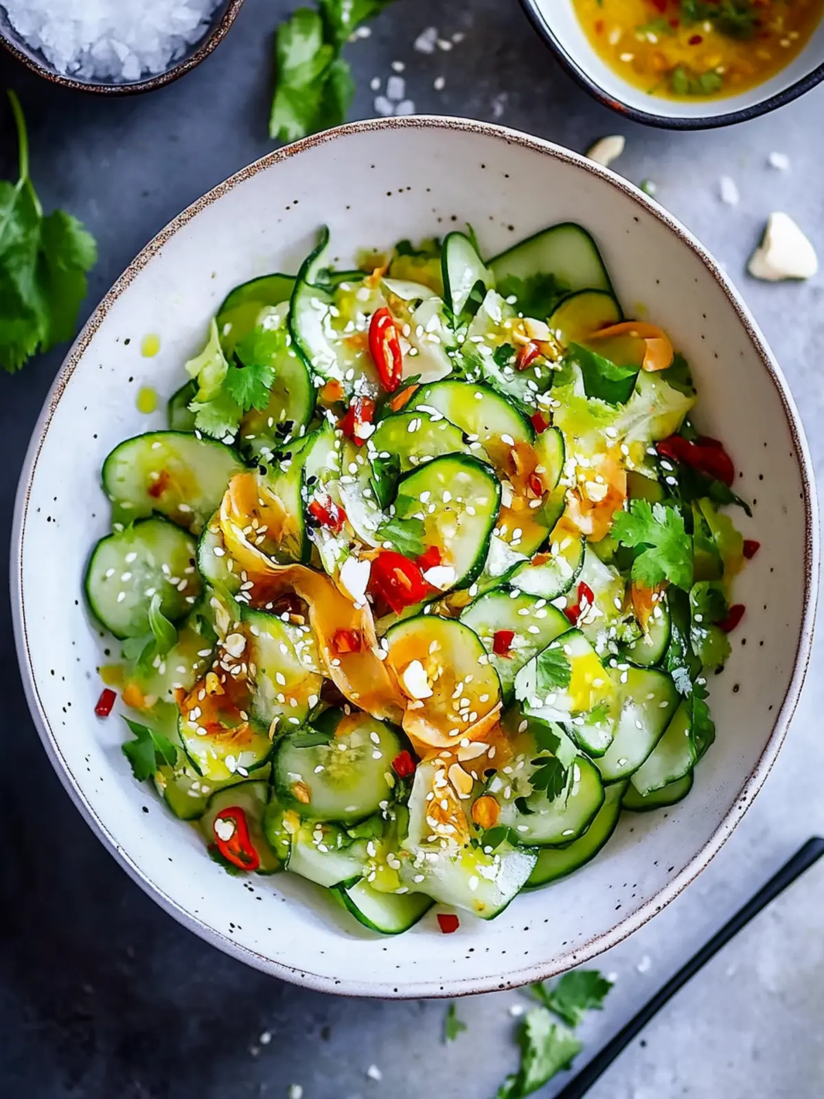 Frischer Asiatischer Gurkensalat mit süß-saurer Soße 5 Asiatischer Gurkensalat