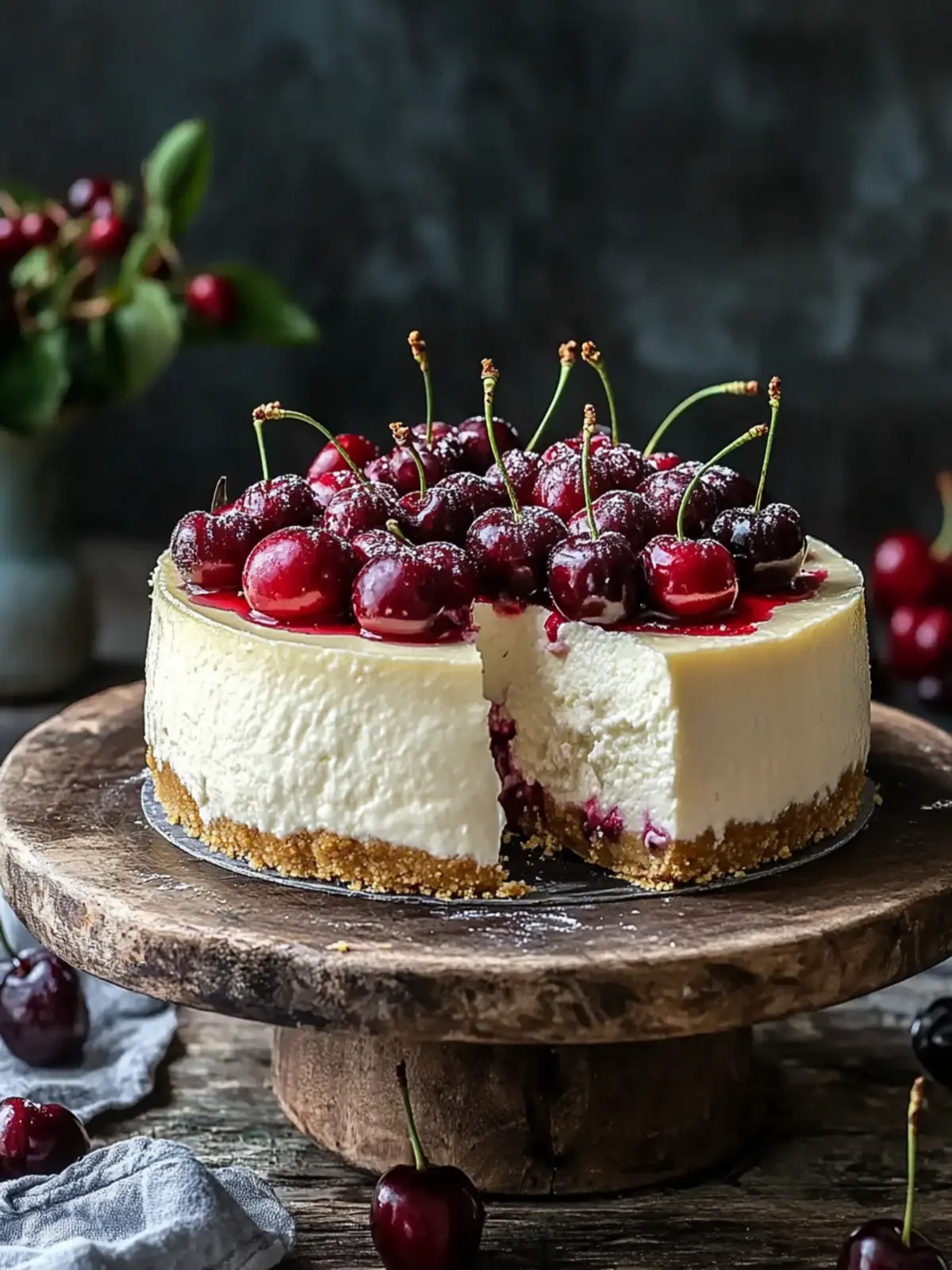 Cremiger Käsekuchen mit Kirschen: Ein Genuss für die Seele 5 Creamy cheesecake with cherries