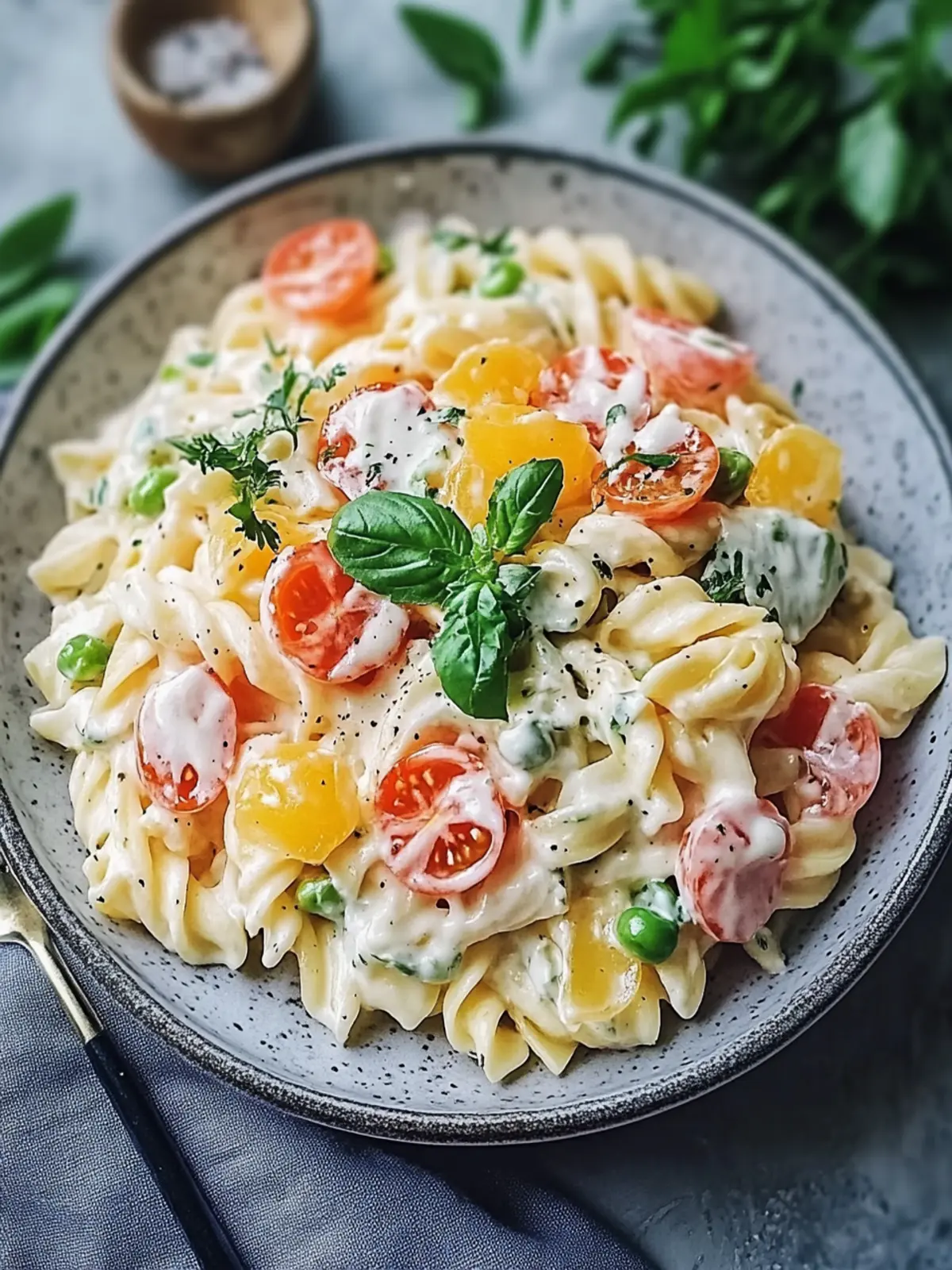 Bunter Nudelsalat mit Mayonnaise: Der perfekte Sommergenuss 3 Bunter Nudelsalat mit Mayonnaise