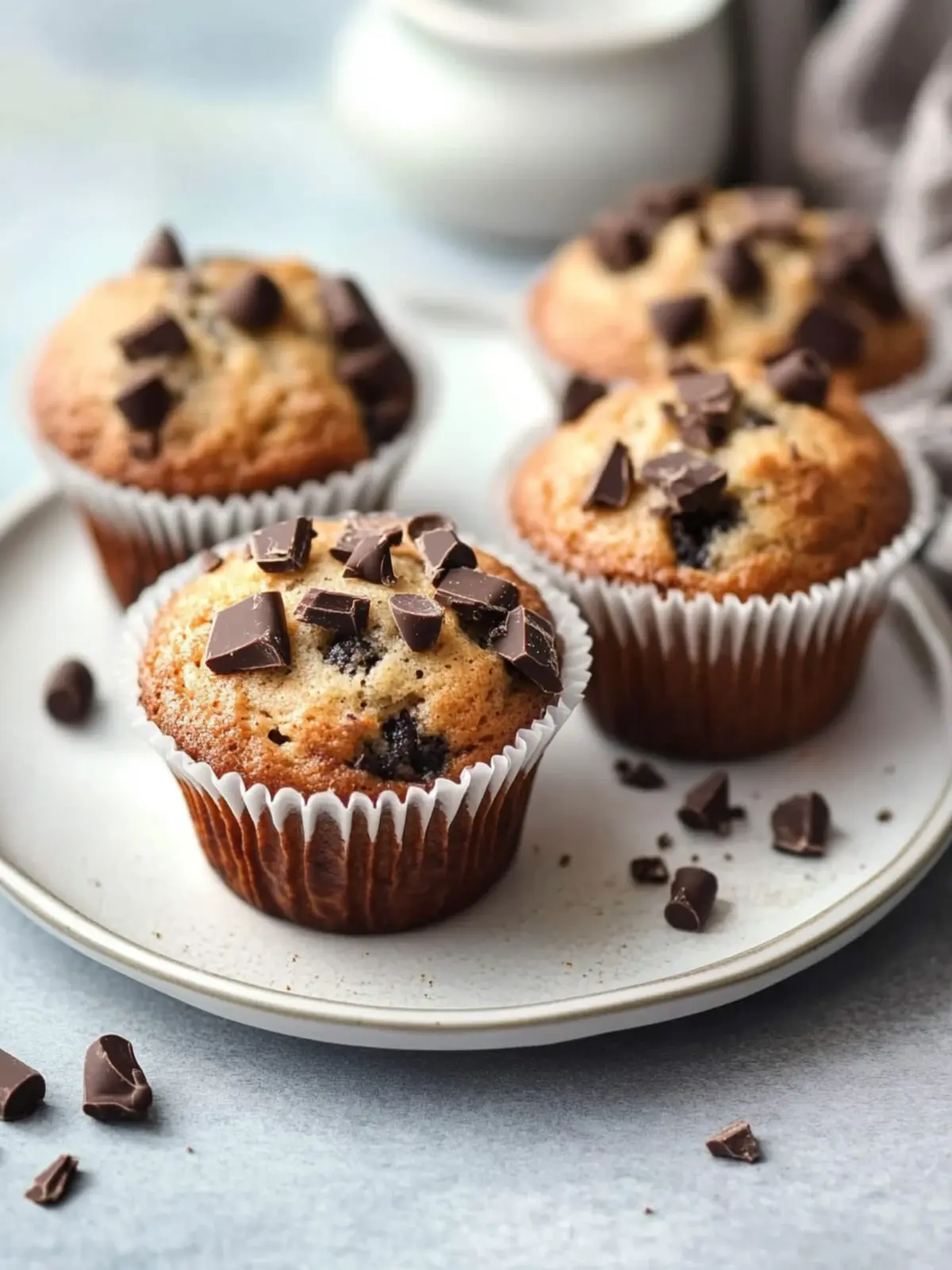 Saftige Muffins mit Schokostückchen – Schnell und Lecker Zuhause 2 Saftige Muffins mit Schokostückchen