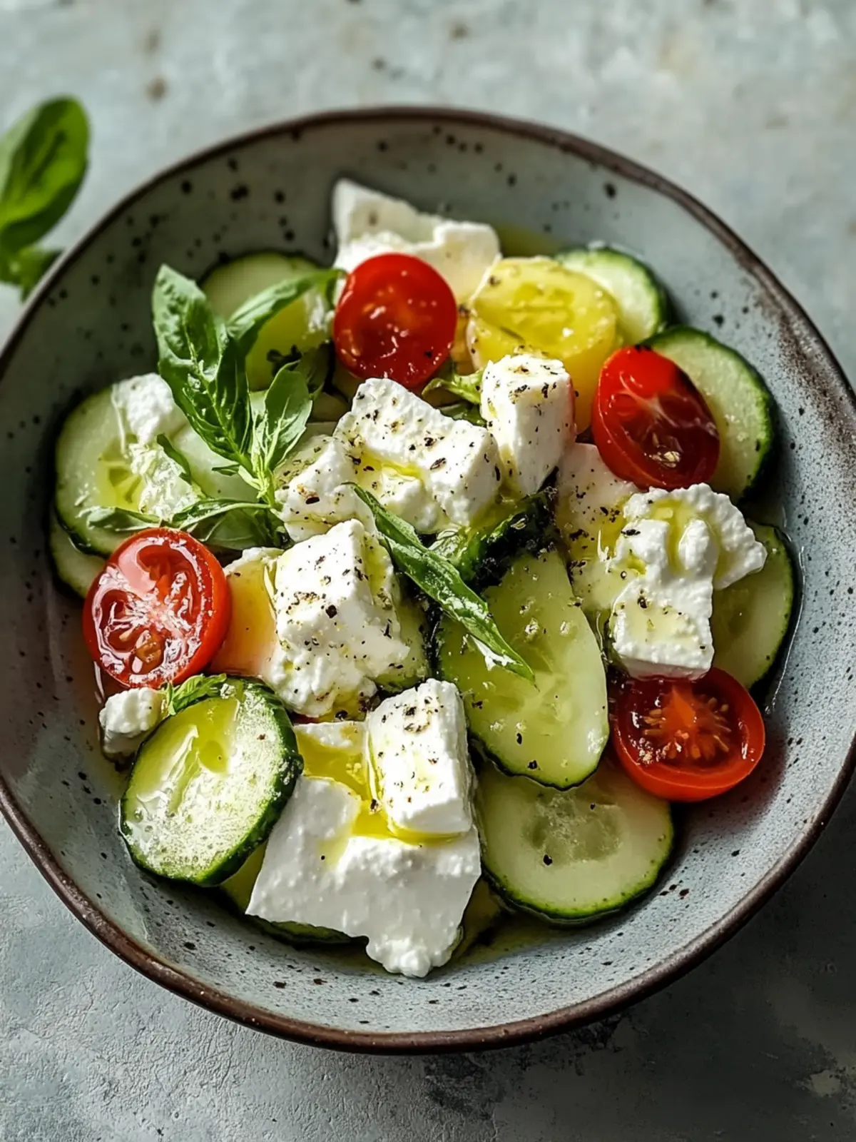 Mediterraner Gurken-Joghurt-Feta-Salat