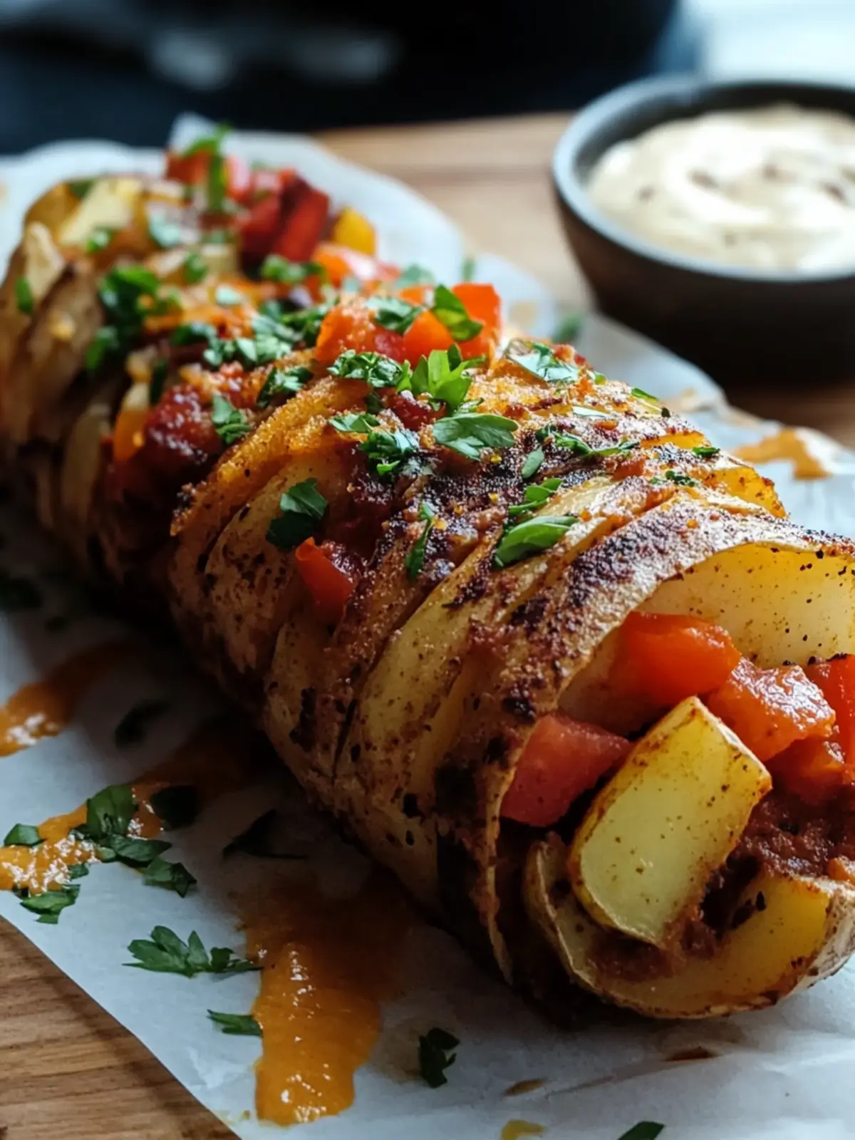 Kartoffel-Schawarma mit Tomaten-Hummus: Lecker und gesund genießen 2 Kartoffel-Schawarma mit Tomaten-Hummus