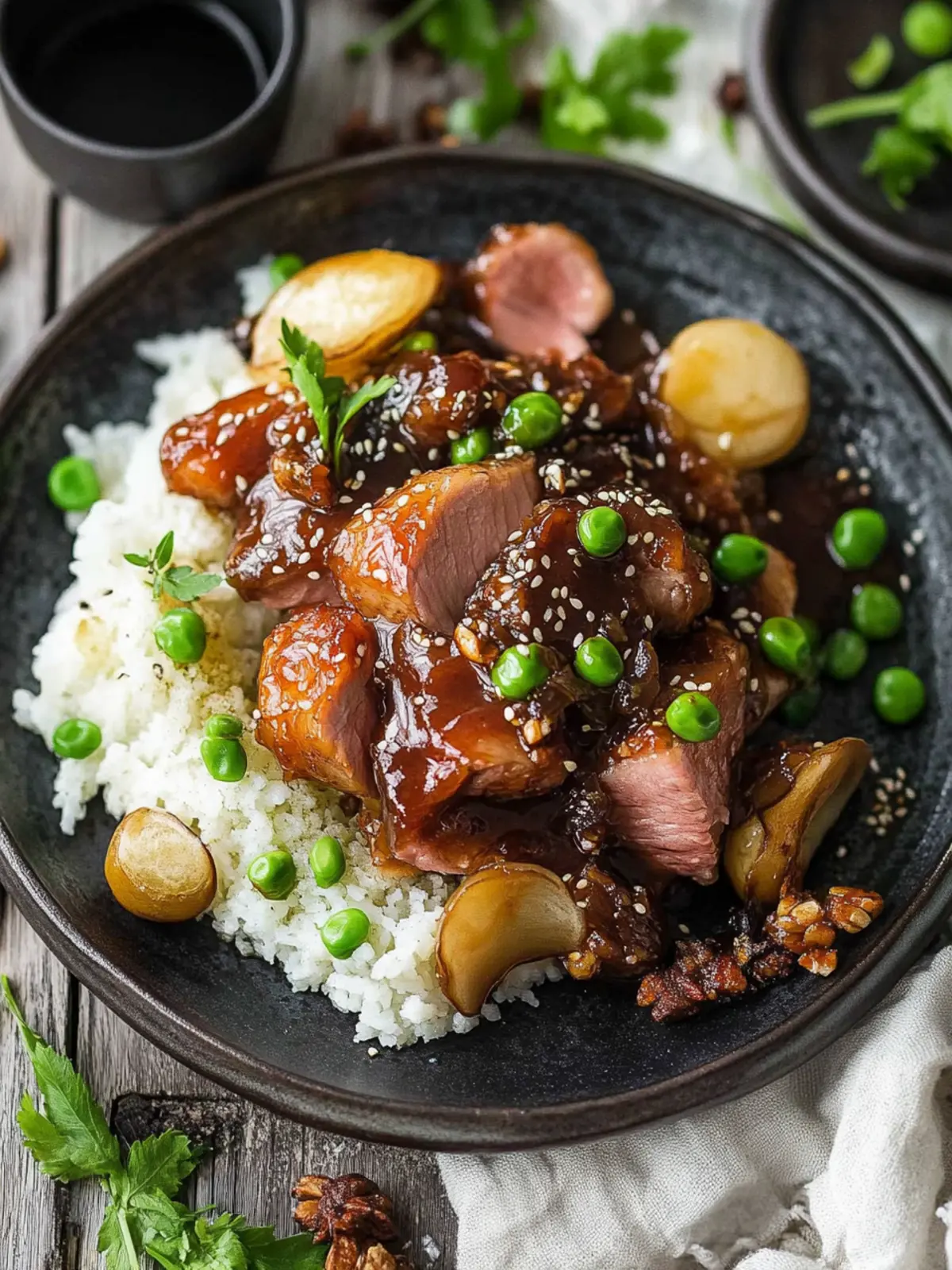 Schnelles Mongolisches Schweinefleisch mit süßer Sojasauce 4 Schweinefleisch