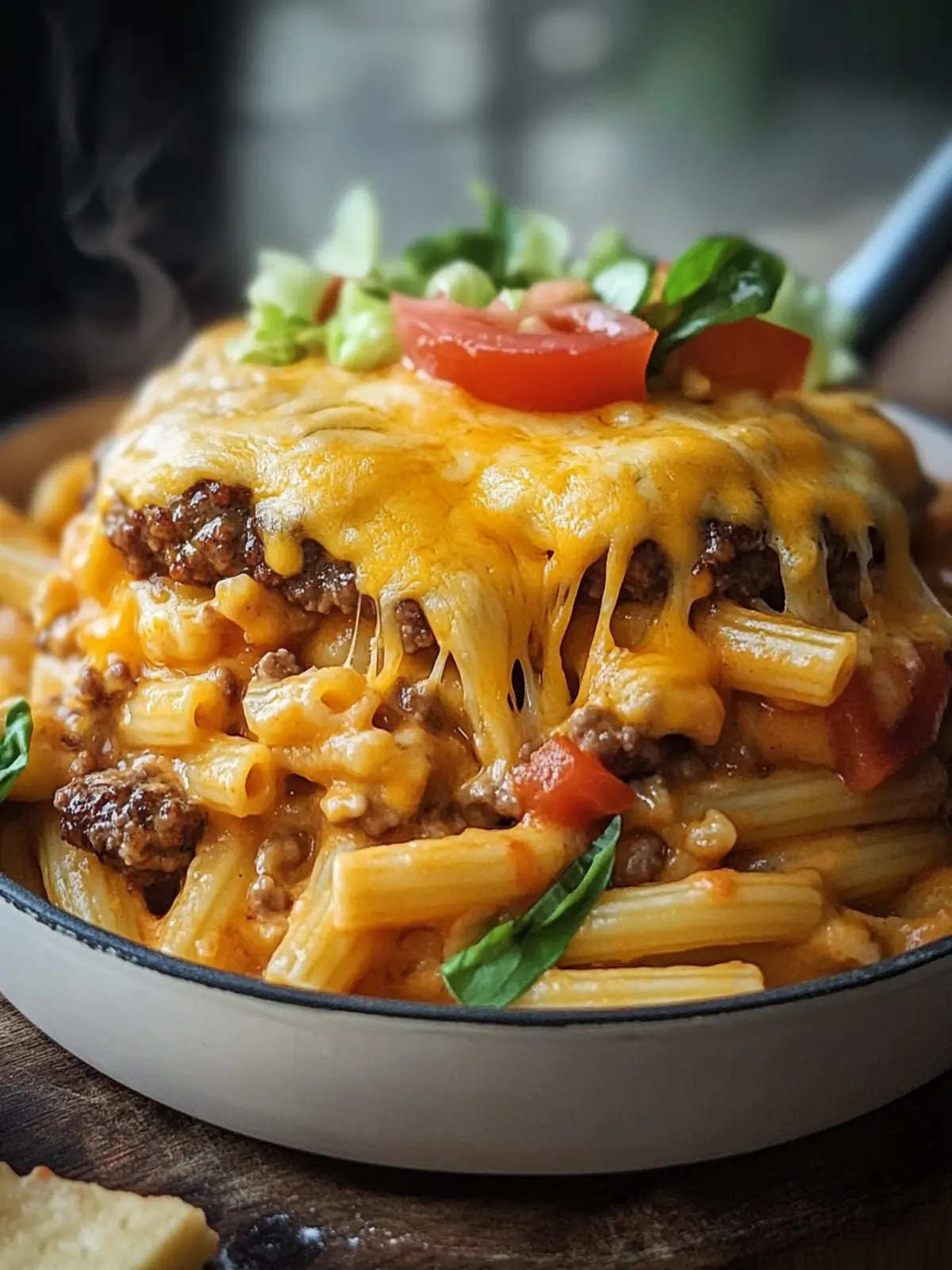 Cremige Cheeseburger-Pasta für schnellen Genuss Zuhause 2 Cremige Cheeseburger-Pasta