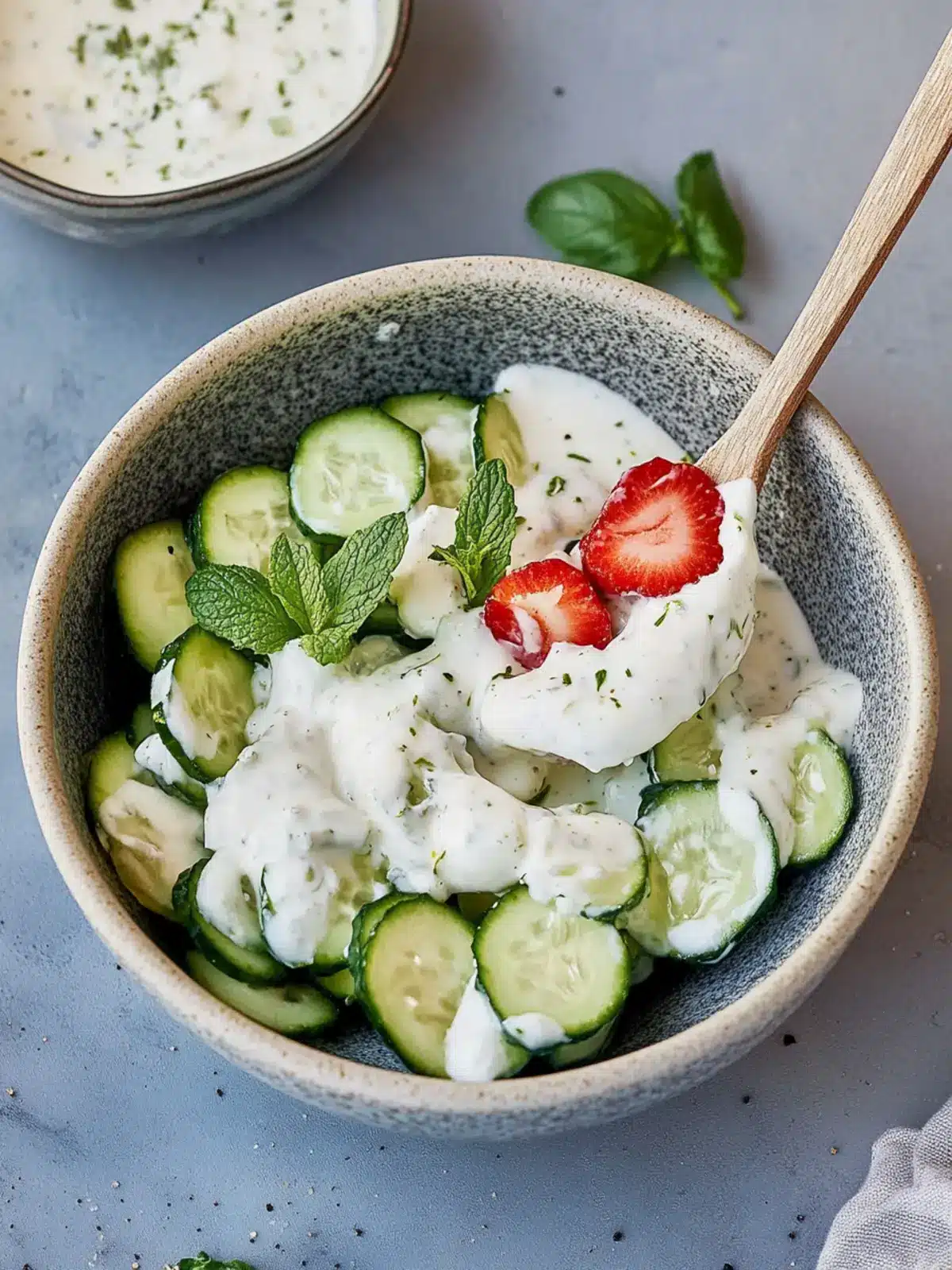 Frischer deutscher Gurkenjoghurt-Salat für heiße Sommertage 5 deutscher Gurkenjoghurt-Salat