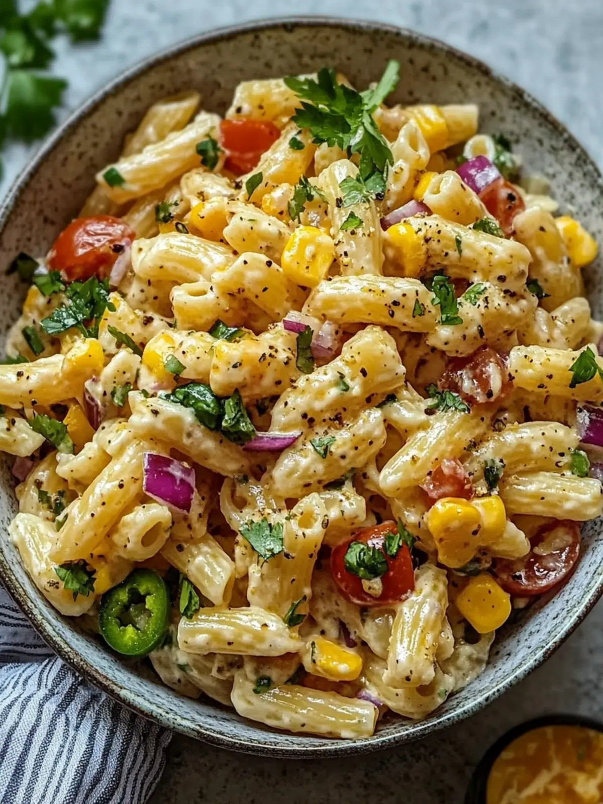 Frischer Mexikanischer Mais Pasta Salat für den Sommer! 4 Mexikanischer Mais Pasta Salat