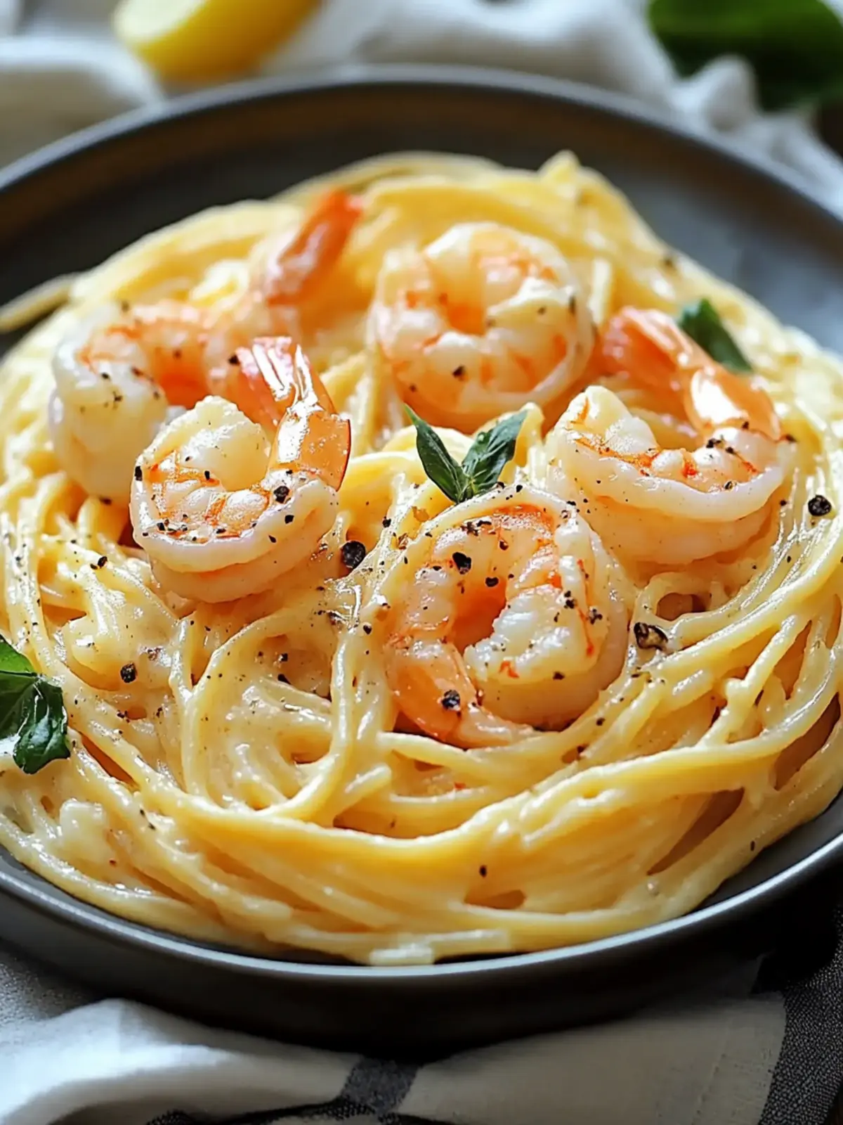 Cremige Spaghetti mit Garnelen in Frischkäsesoße für Genuss 3 Spaghetti mit Garnelen in Frischkäsesoße