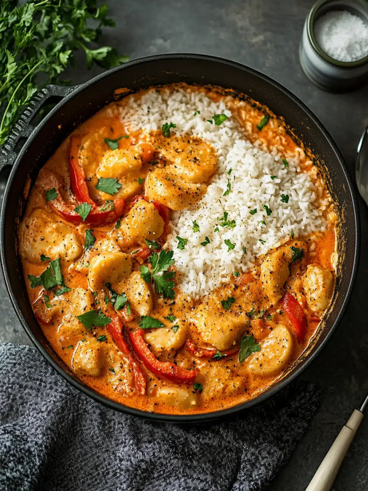 Cremig & lecker: Paprika-Hähnchen-Pfanne mit Reis für Genießer 3 Paprika-Hähnchen-Pfanne mit Reis – cremig & lecker