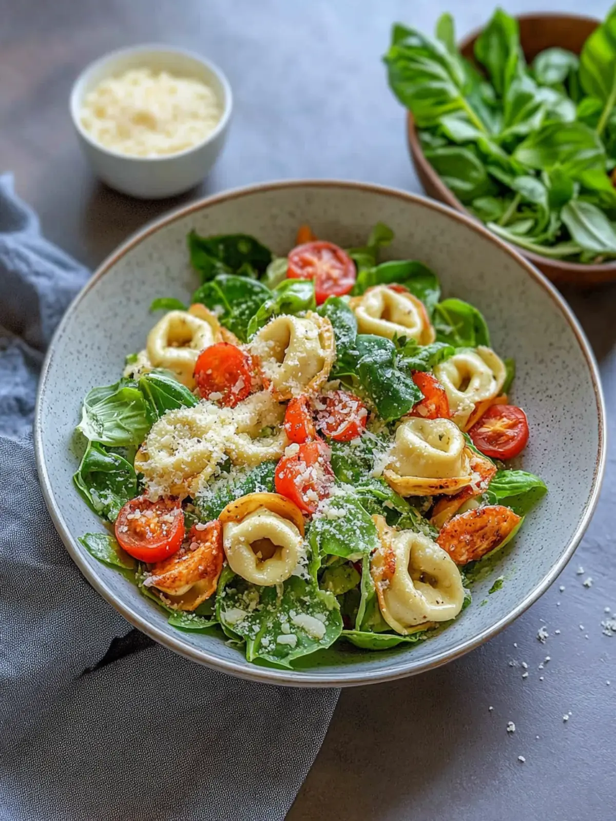 Cremiger Parmesan-Dressing auf crunchy Tortellini-Salat für den Sommer 5 Cremiger Parmesan-Dressing auf crunchy Tortellini-Salat