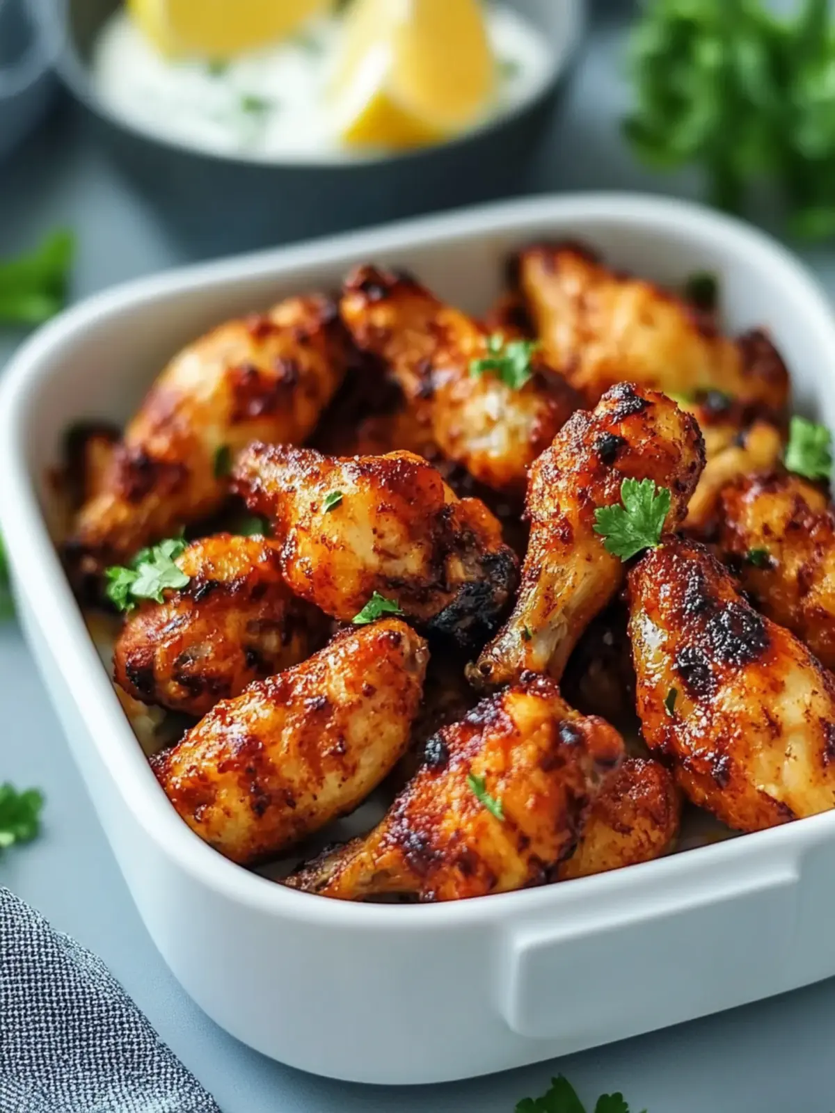 Hähnchenschenkel aus dem Airfryer: Super knusprig in 30 Minuten 3 Hähnchenschenkel aus dem Airfryer