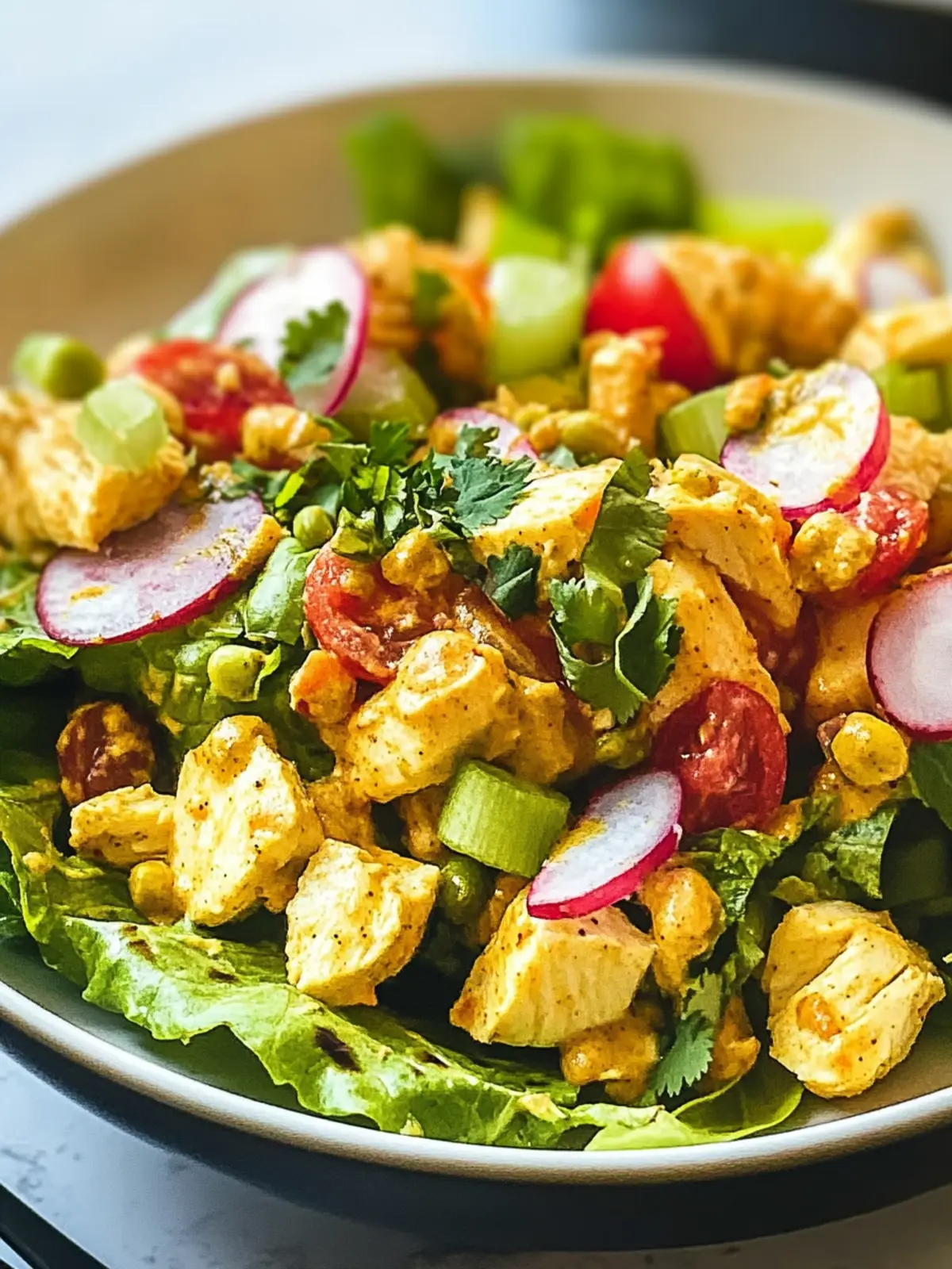 Curry-Hühnchen-Salat: Schnelles, gesundes Genuss-Rezept 4 Curry-Hühnchen-Salat