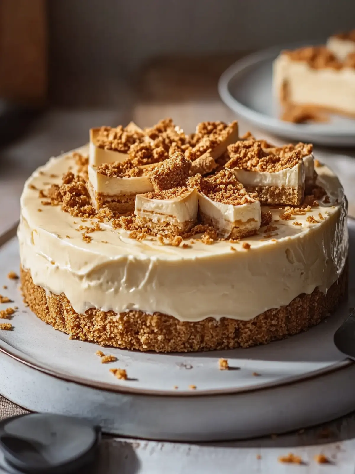 Einfacher Biscoff Käsekuchen – Cremig und Ohne Backen! 4 Einfacher Biscoff Käsekuchen